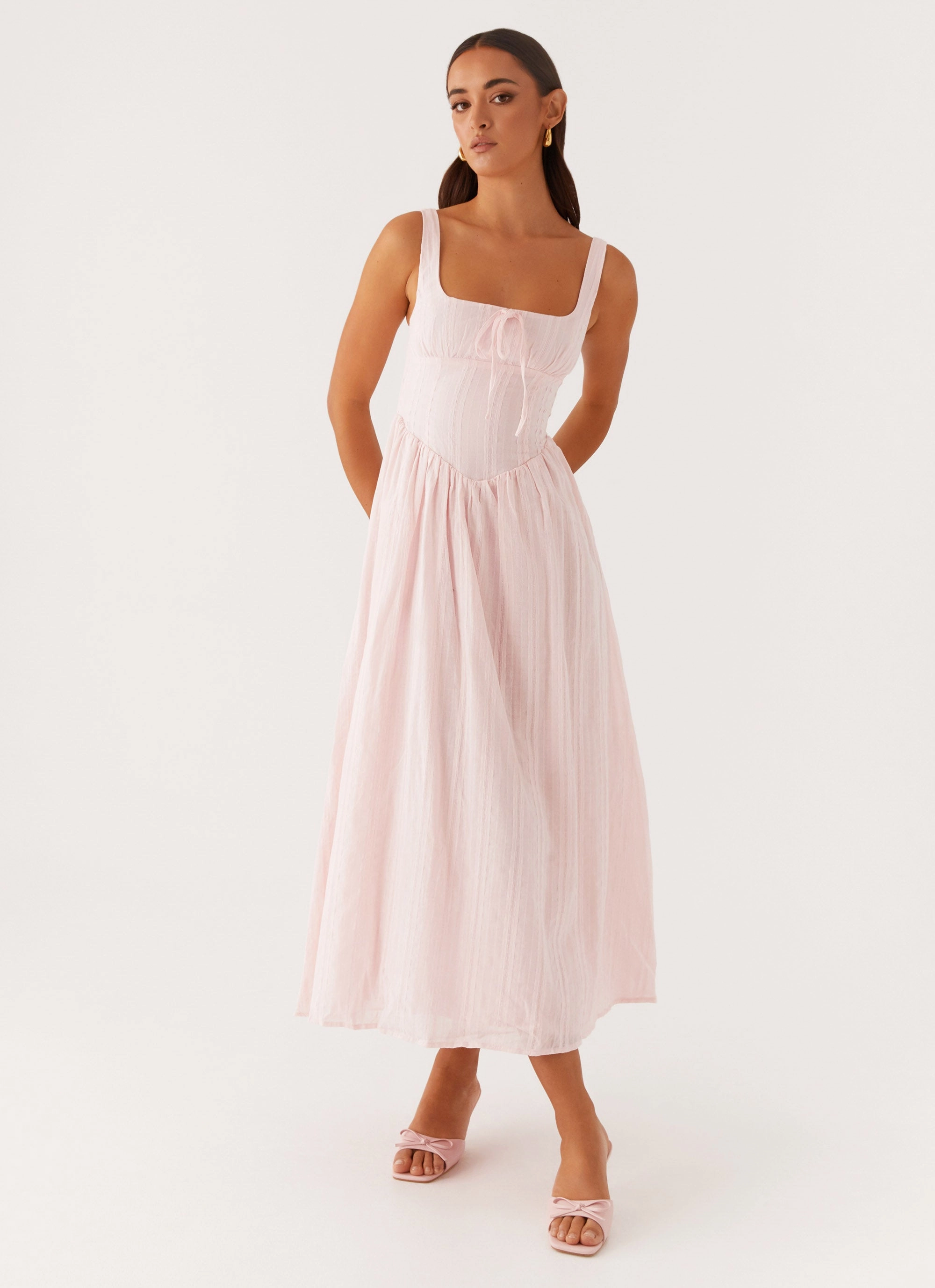 Side-Zip Pascuelle Midi Dress - Pink