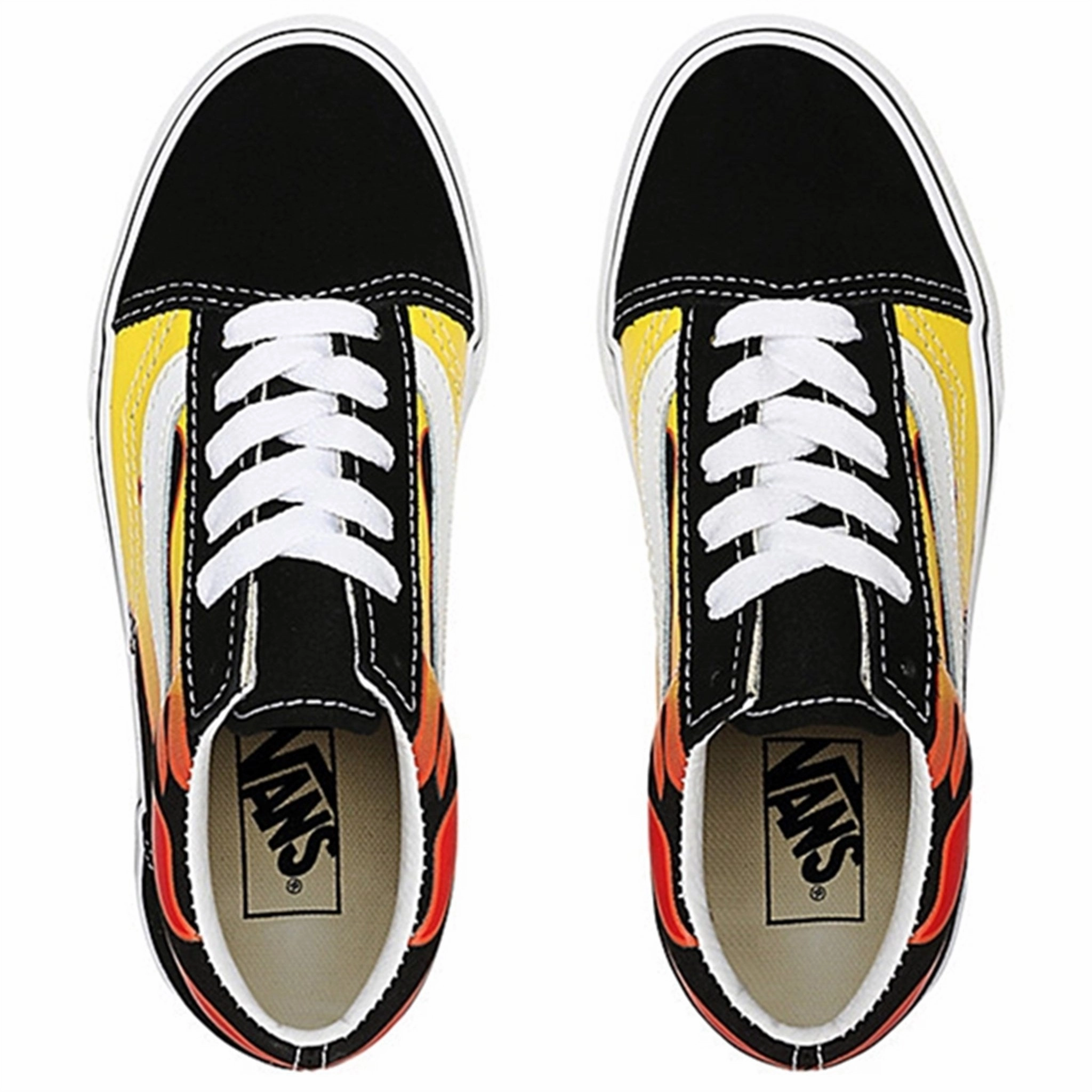 Breathable Knit Fabric training performance VANS UY Old Skool Flame Sneakers Black/True White