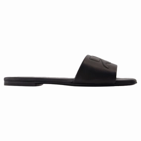 Heritage Shadow Sandals - Courreges - Leather - Black Easy Slip