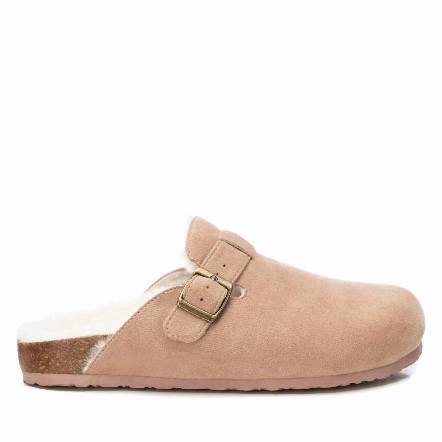 Women's Winter Suede 143240 Clogs In Beige Odor Resistant Material
