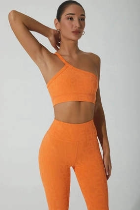 Eco Friendly Dyes Ultra Soft Blended Textile Classic Serein 3D Single Strap Shoulder Bra - Sunset