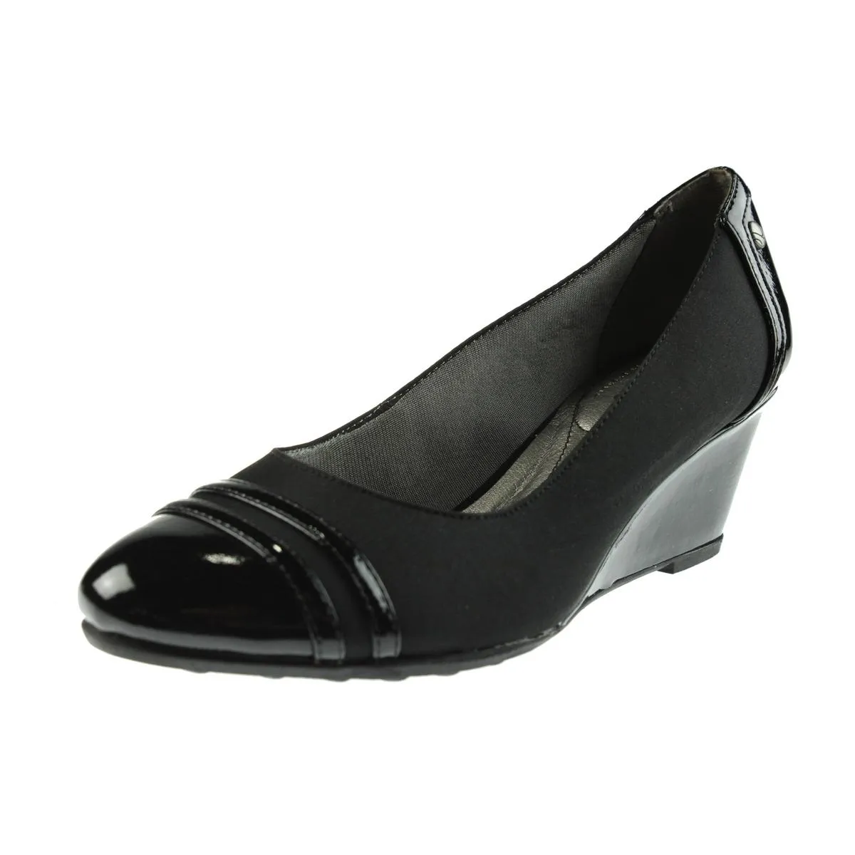 Strappy Juliana Womens Patent Toe Cap Wedge Heels