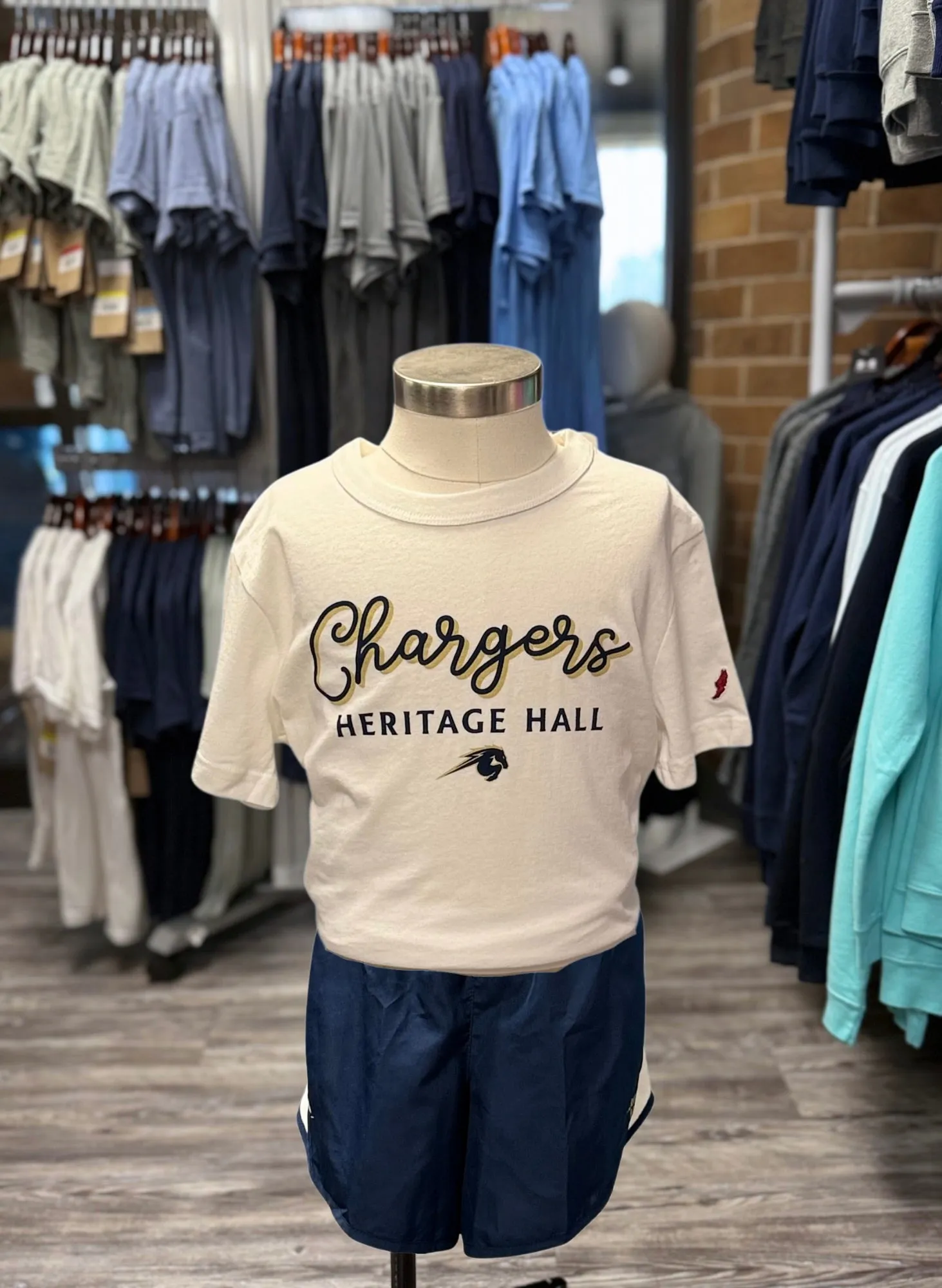 Youth Chargers Script T-Shirt, white Travel Friendly All Day Wear