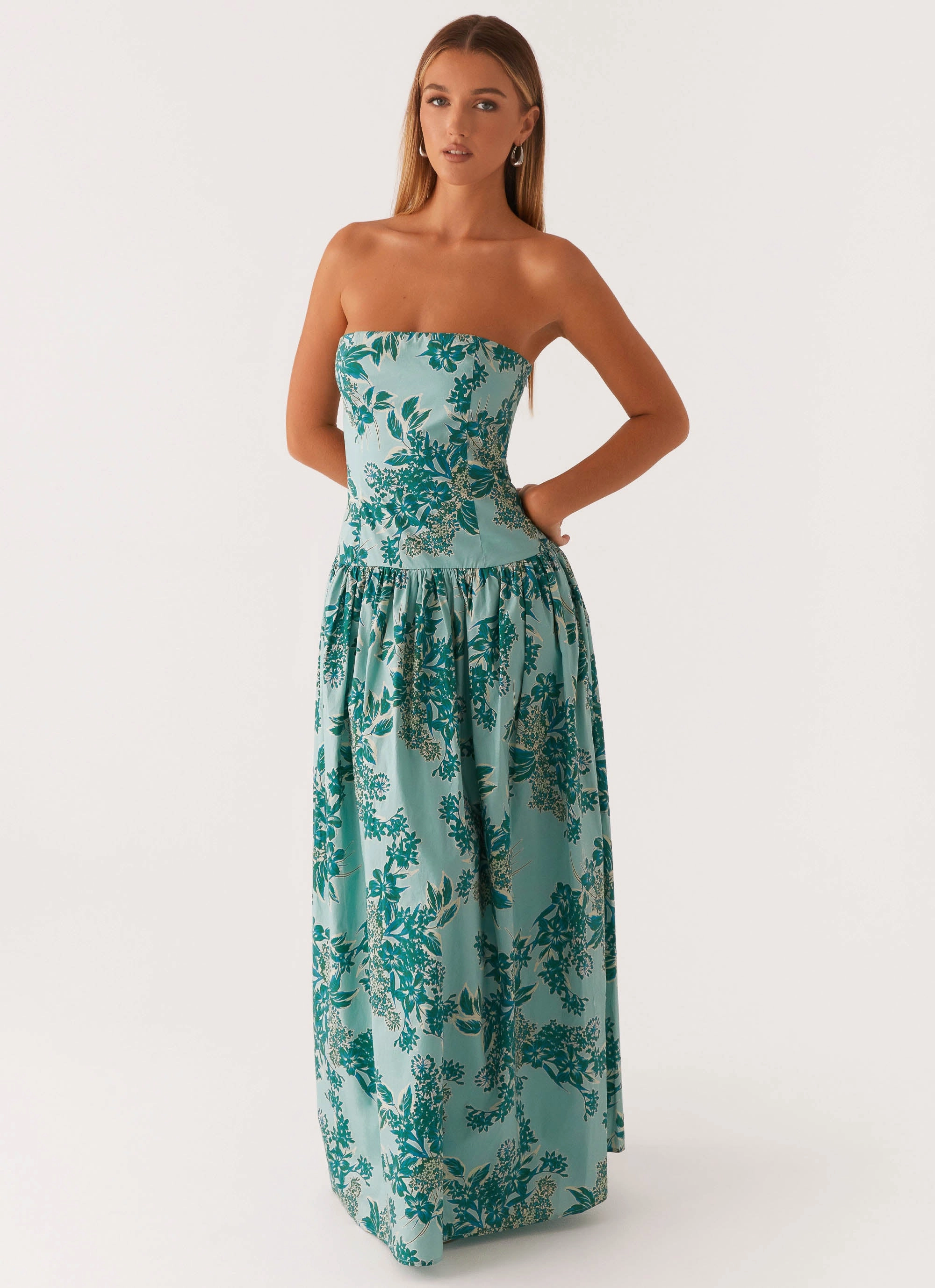 Andorra Maxi Dress - Cloud Nine Floral Travel-Essential Lightweight and Breezy
