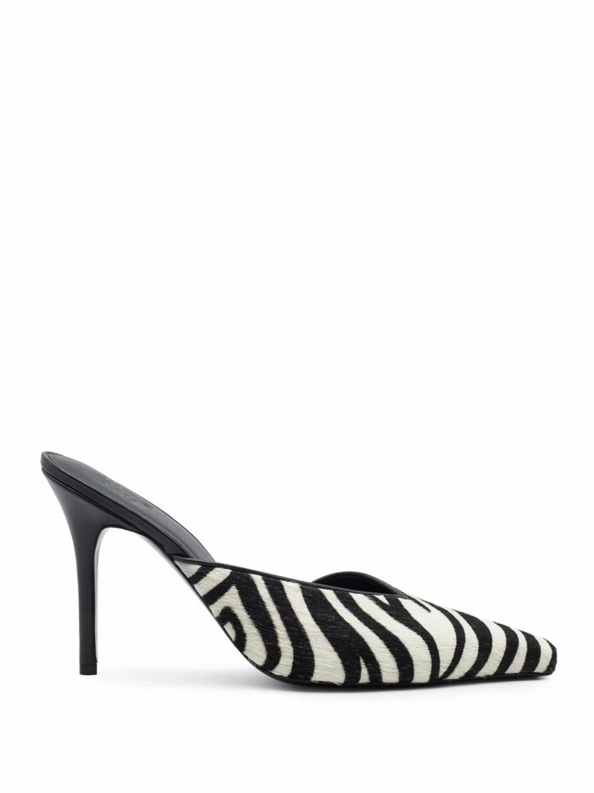 Bold Black And White Zebra Print Mule Firm