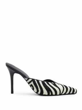 Comfort Grip Traction Bold Black And White Zebra Print Mule