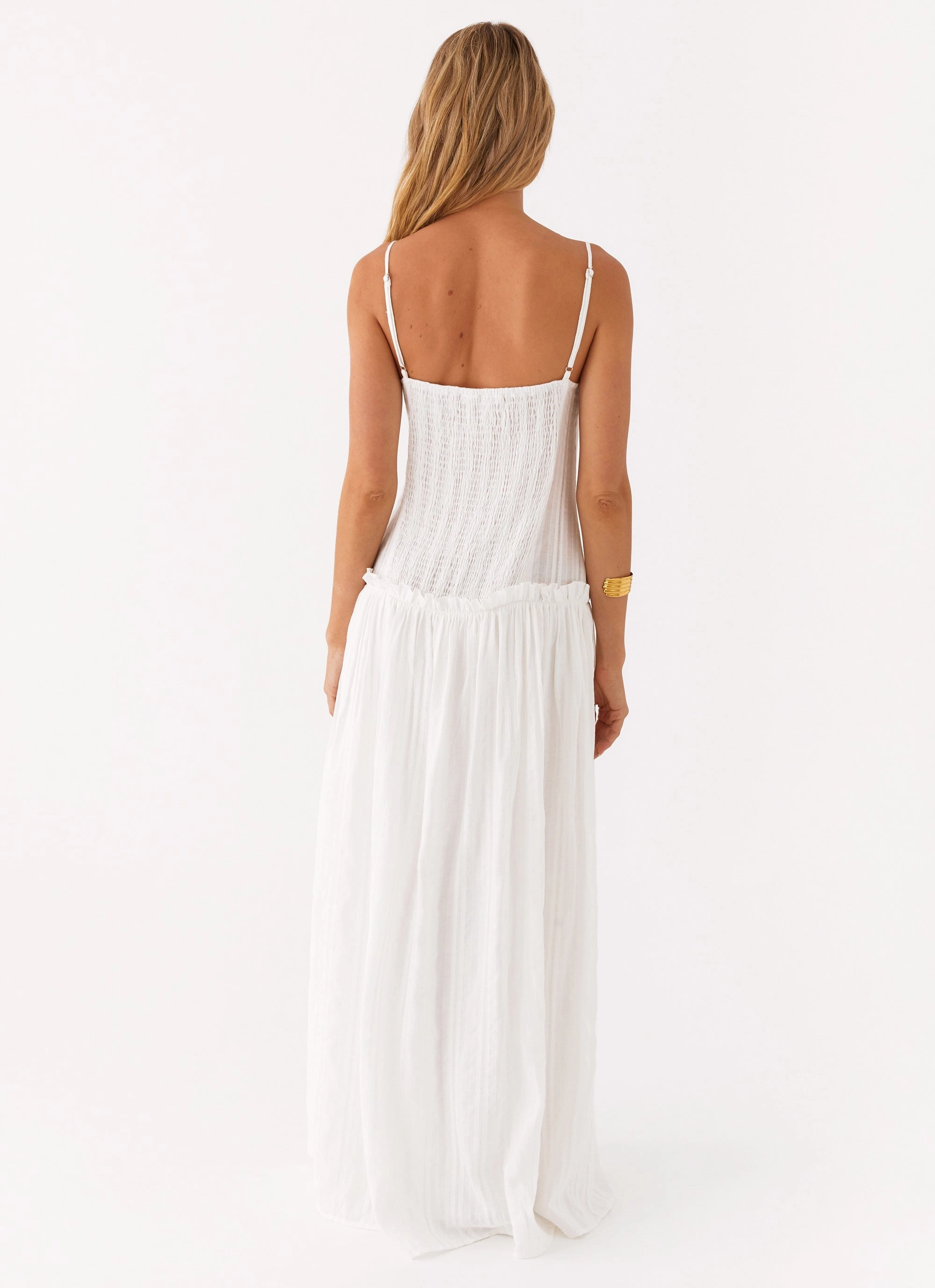 Fluid movement Jacinda Drop Waist Maxi Dress - Ivory