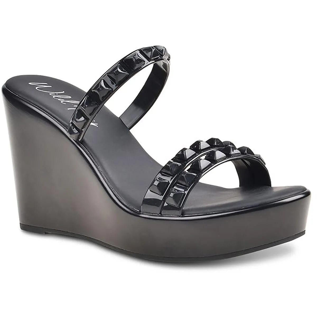 Stylish and Comfortable Cortezz Womens Studded Manmade Wedge Sandals