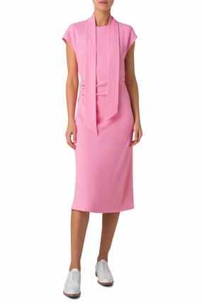 Perfect Waistband Cr??pe Midi Dress