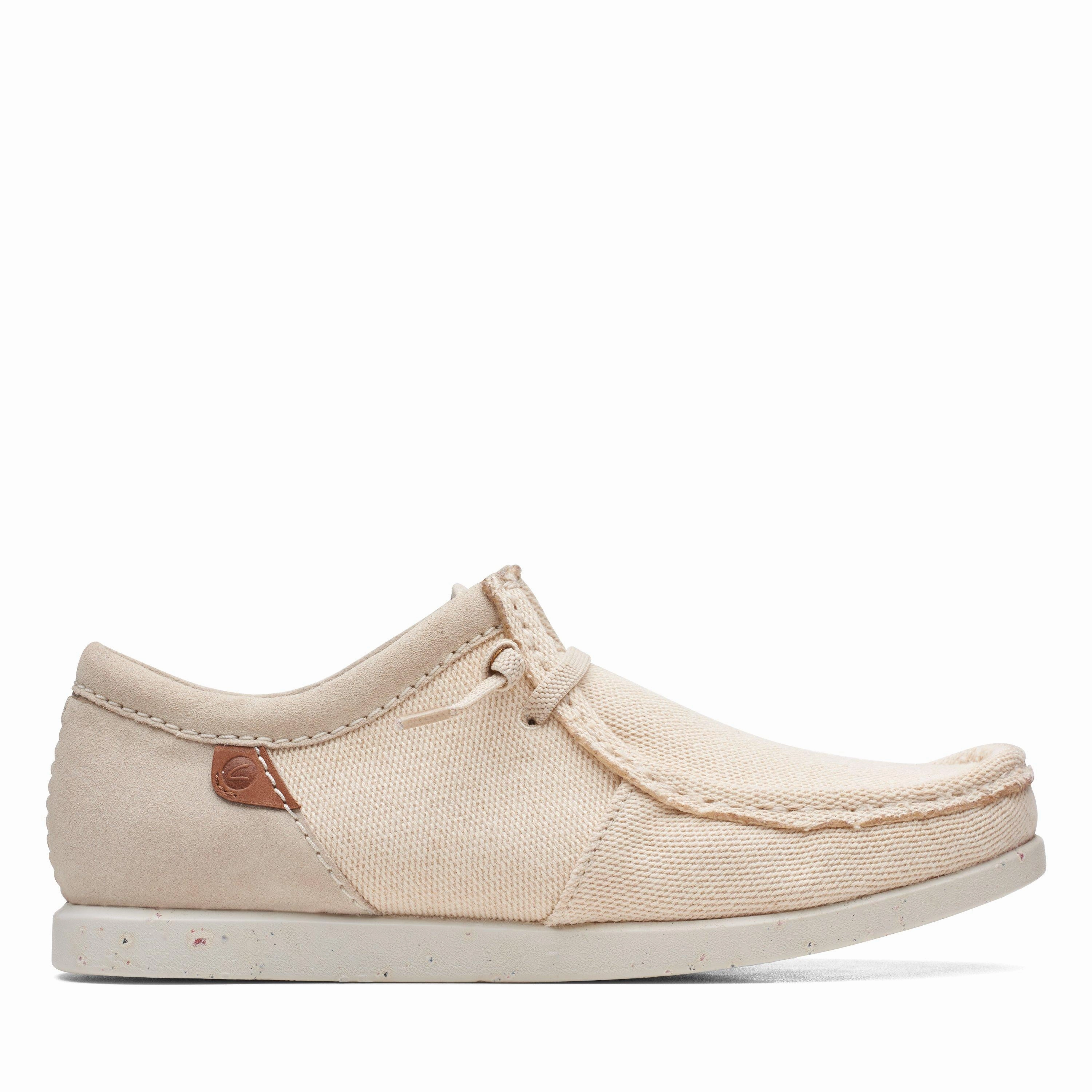 Clarks ShacreLite Moc in Beige Textile Polo Event Sport Smart