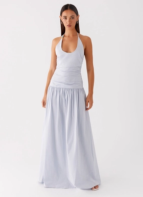 Lightweight Feel Cristina Halter Maxi Dress - Cornflower Blue