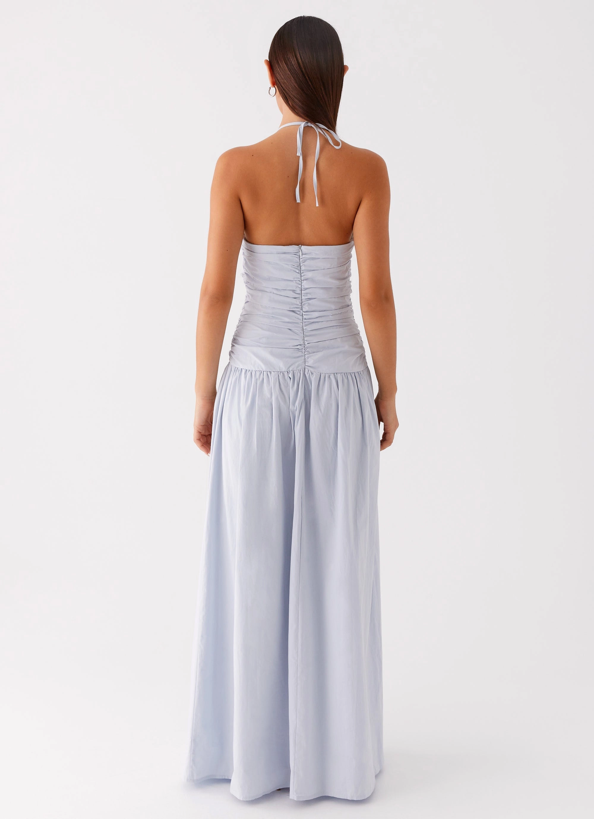 Cristina Halter Maxi Dress - Cornflower Blue Texture Mood Heart Glow