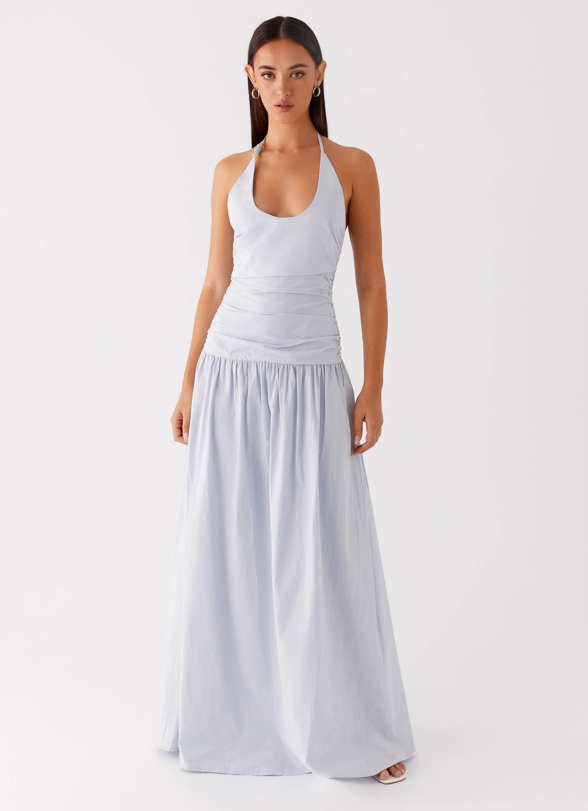 Lightweight Feel Cristina Halter Maxi Dress - Cornflower Blue
