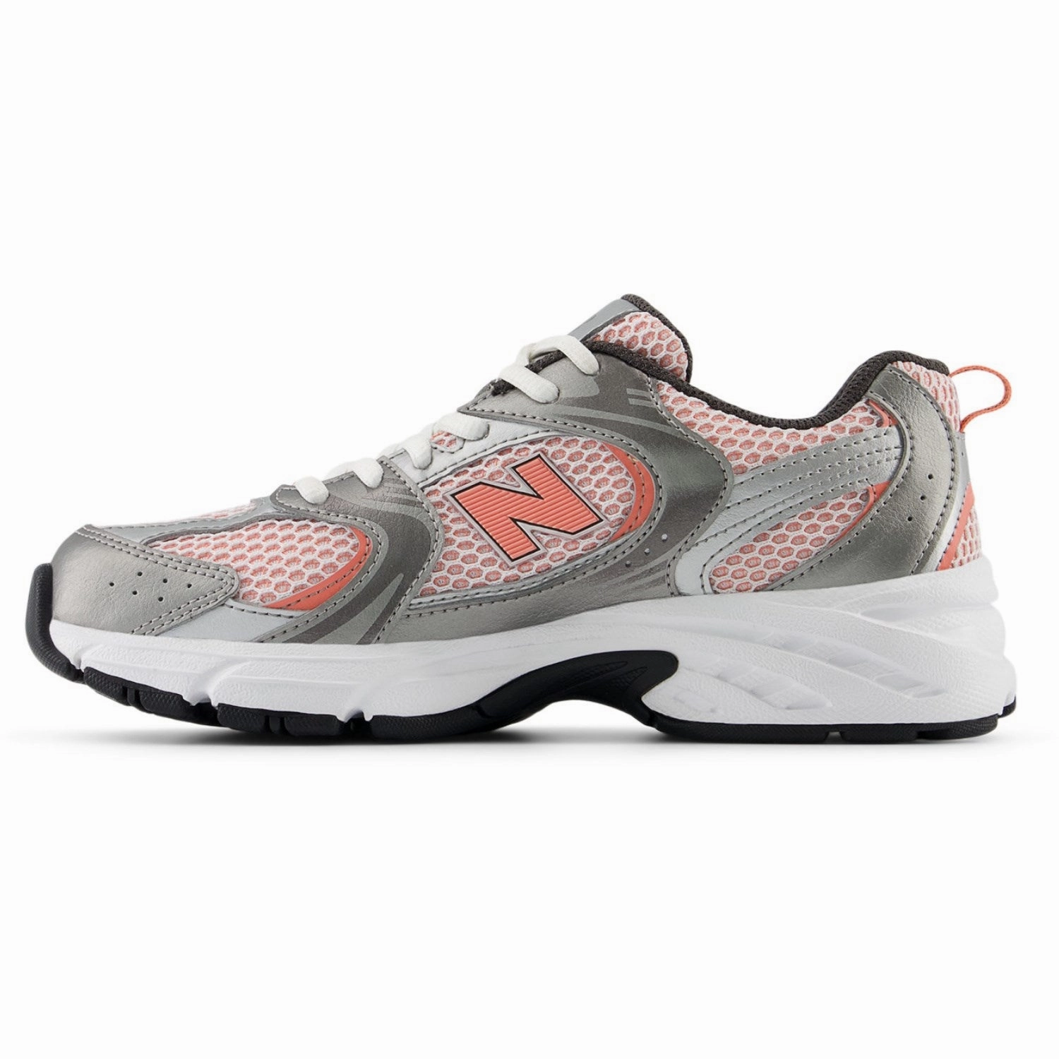New Balance Dark Silver Metallic New Balance 530 Kids Lace Reinforced Seams Dynamic Arch Cushion