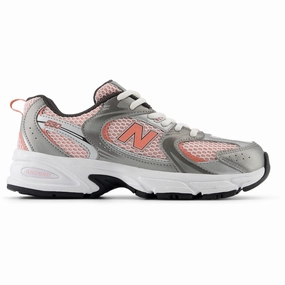 New Balance Dark Silver Metallic New Balance 530 Kids Lace Popular Model Durable Eyelets