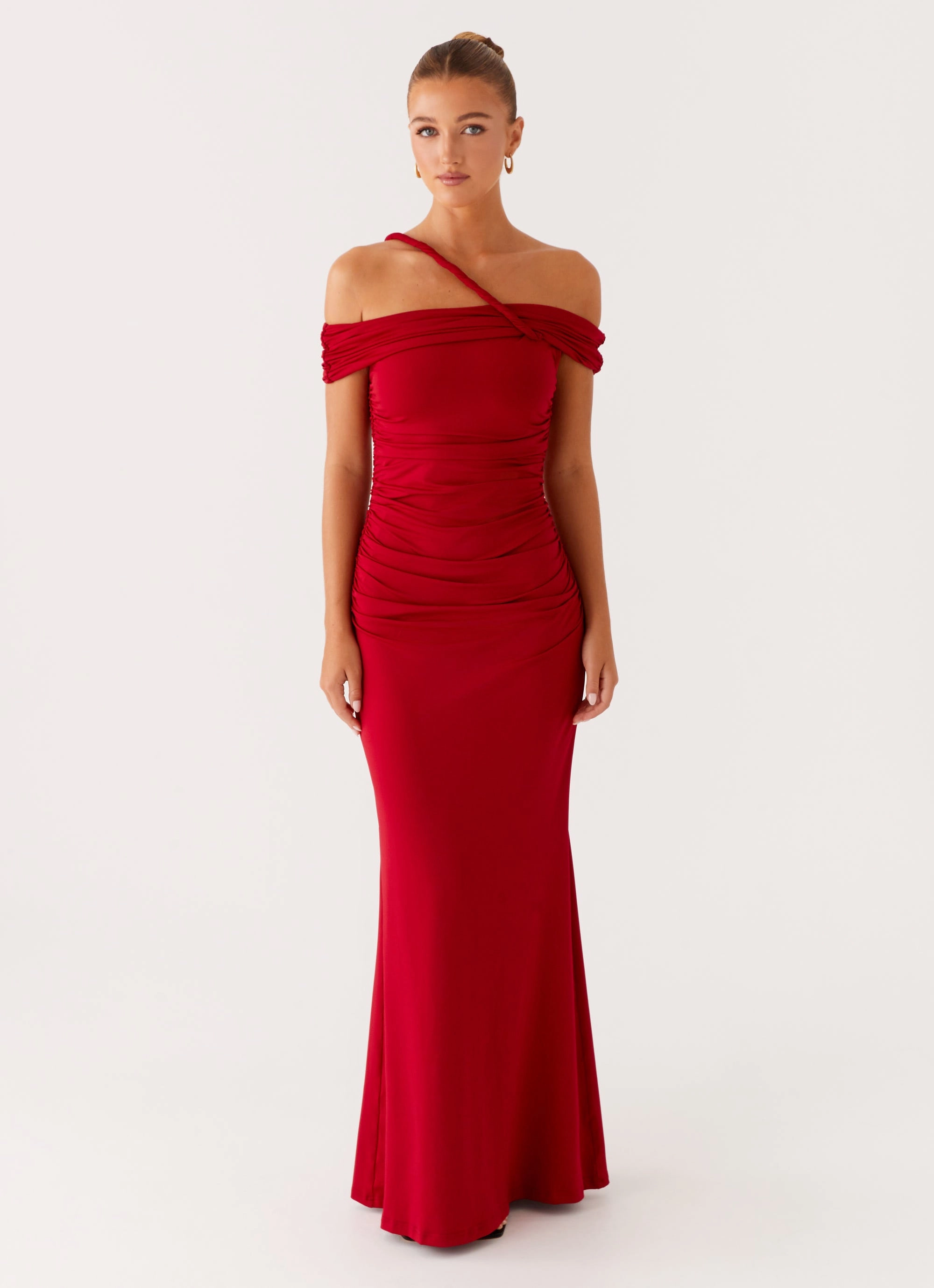 Soft Profile Flare Hem After This Maxi Dress - Raspberry