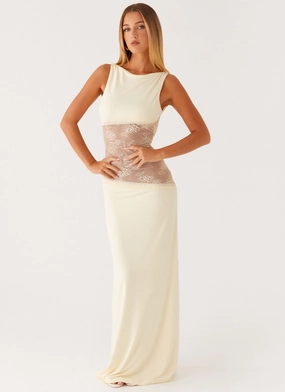 Pleated design Essential Piece Lucinda Maxi Dress - Yellow