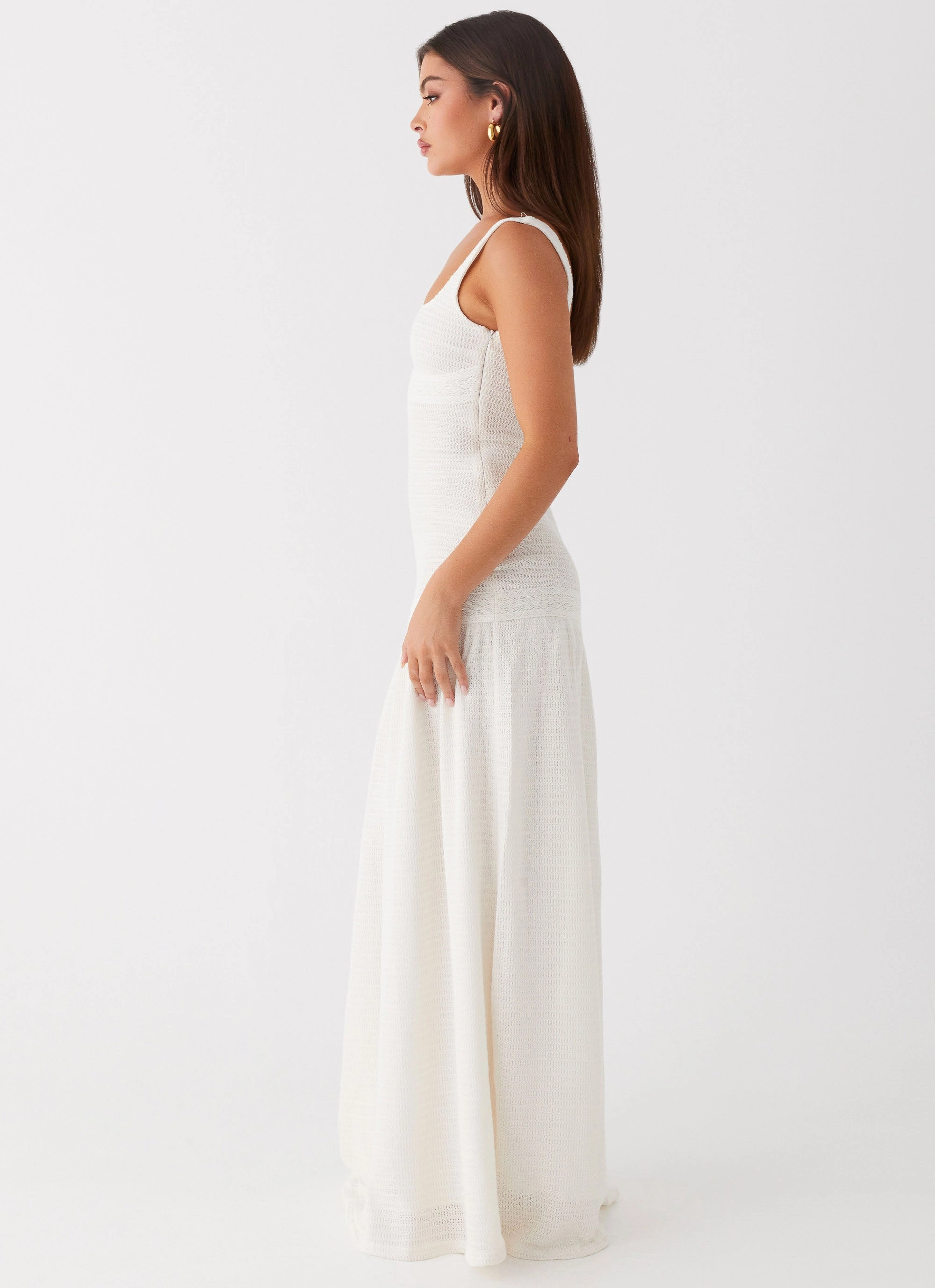 urban vibe Piped-Edge Lyrical Maxi Dress - Ivory