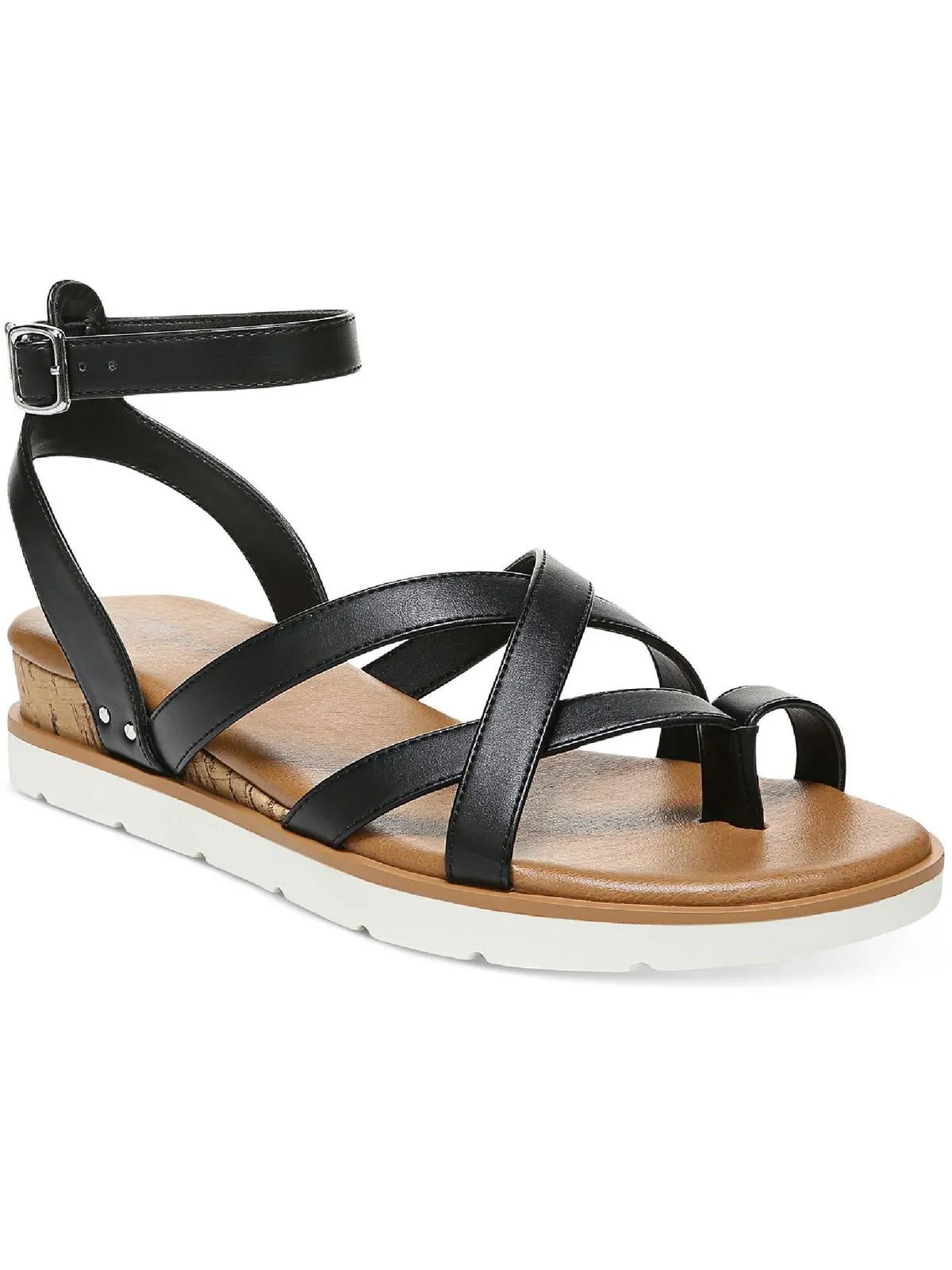 Easy on off T Strap Darla Womens Padded Insole Thong Wedge Sandals