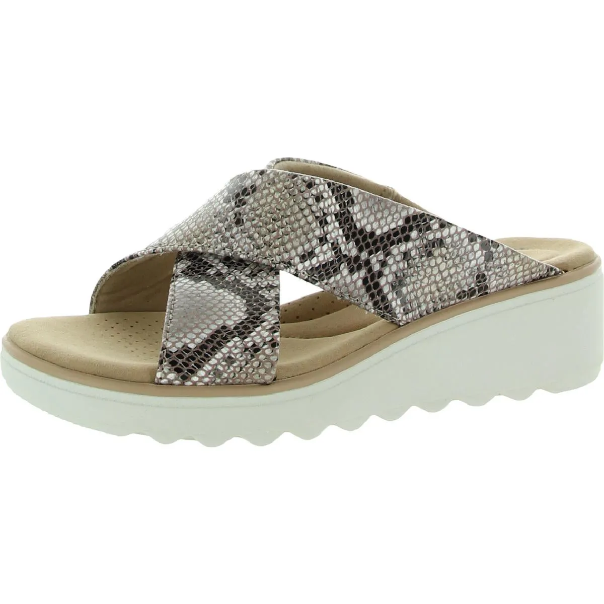 Easy on off Jillian Gem Womens Cushioned Footbed Open Toe Wedge Sandals
