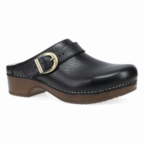 Women's Baylor Mule In Black Calf Stretchable Material ShockDispersing