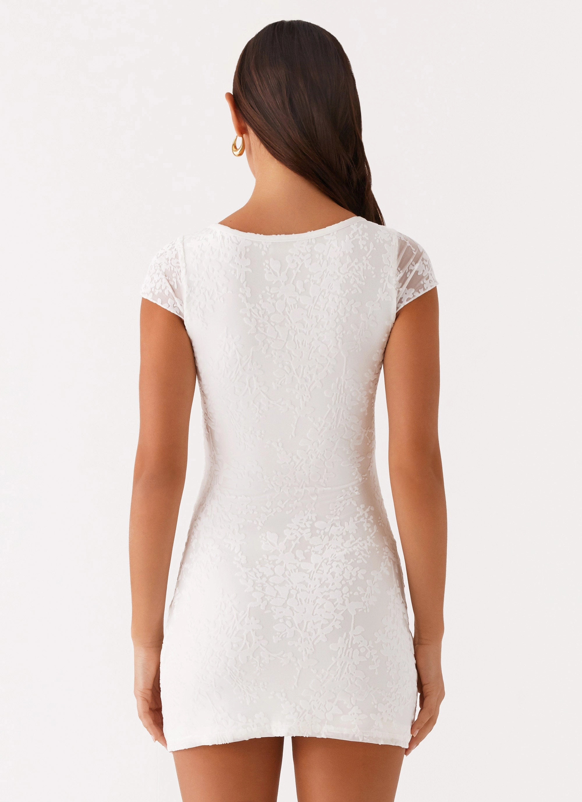 Nessa Mesh Mini Dress - White Sculpted Fit