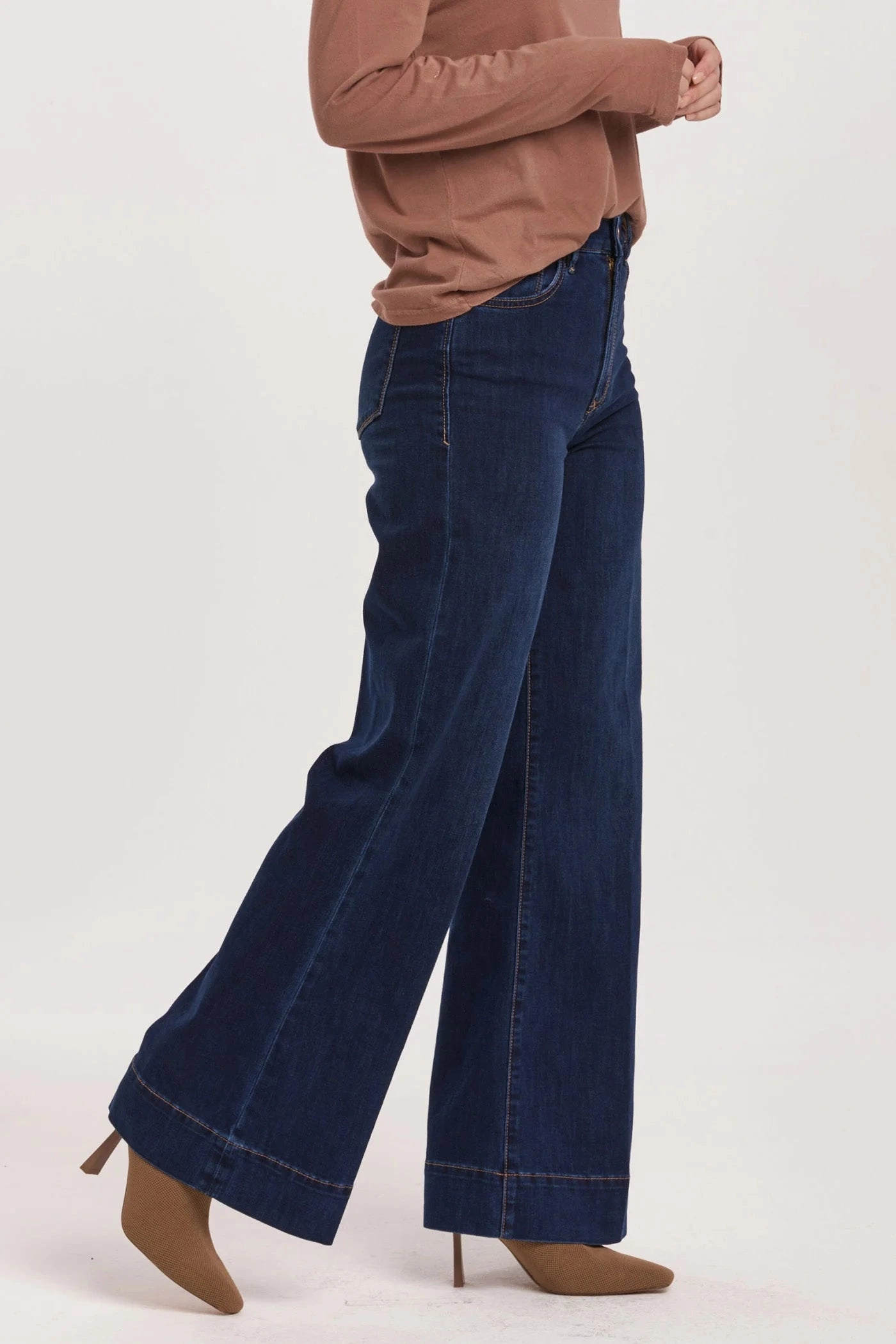 Dear John Denim Fiona High Rise Wide Leg Jeans Star Demand Chilly Weather Layer