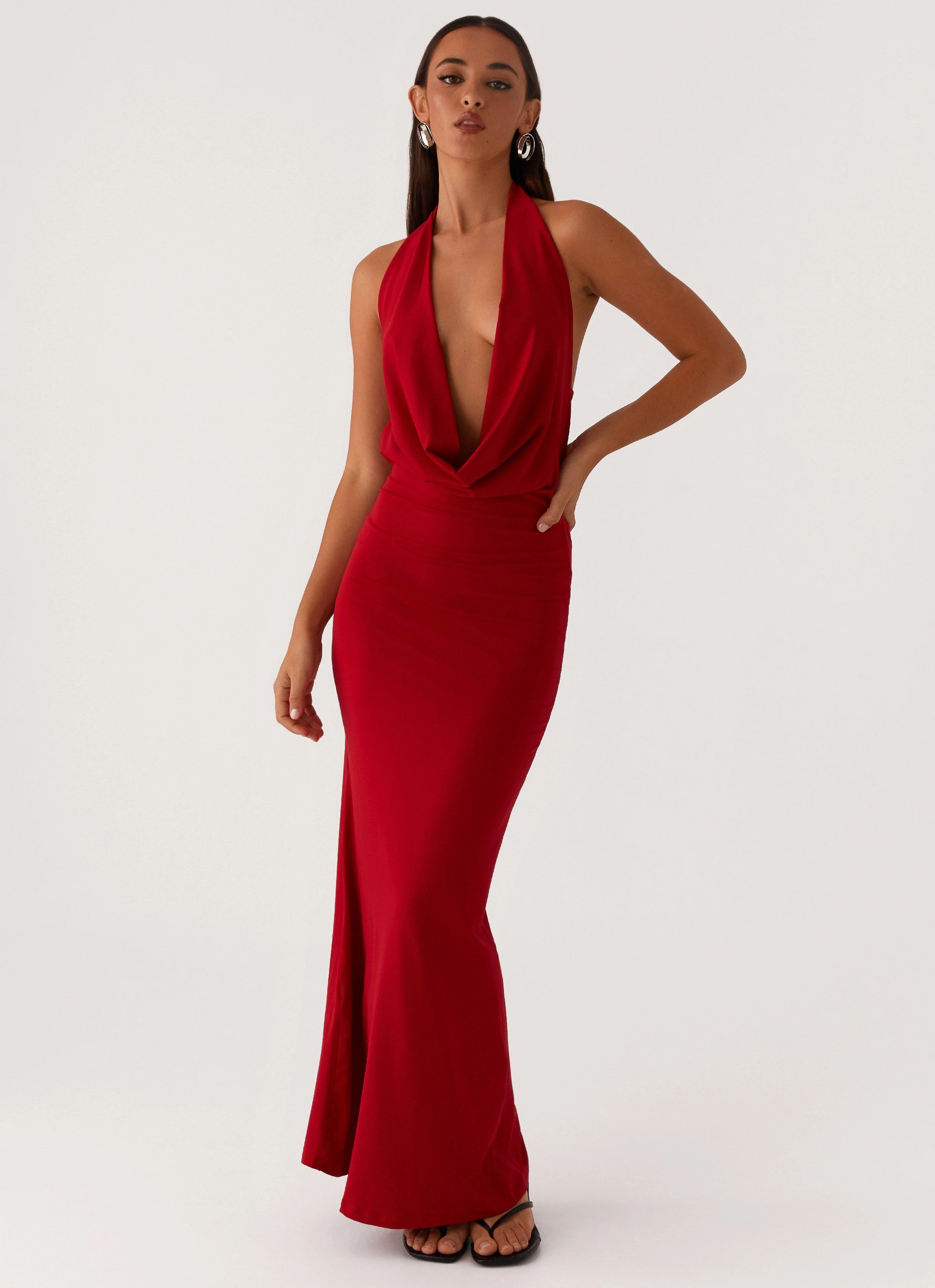 Dedicated Maxi Dress - Red Relaxed Mood loose silhouette
