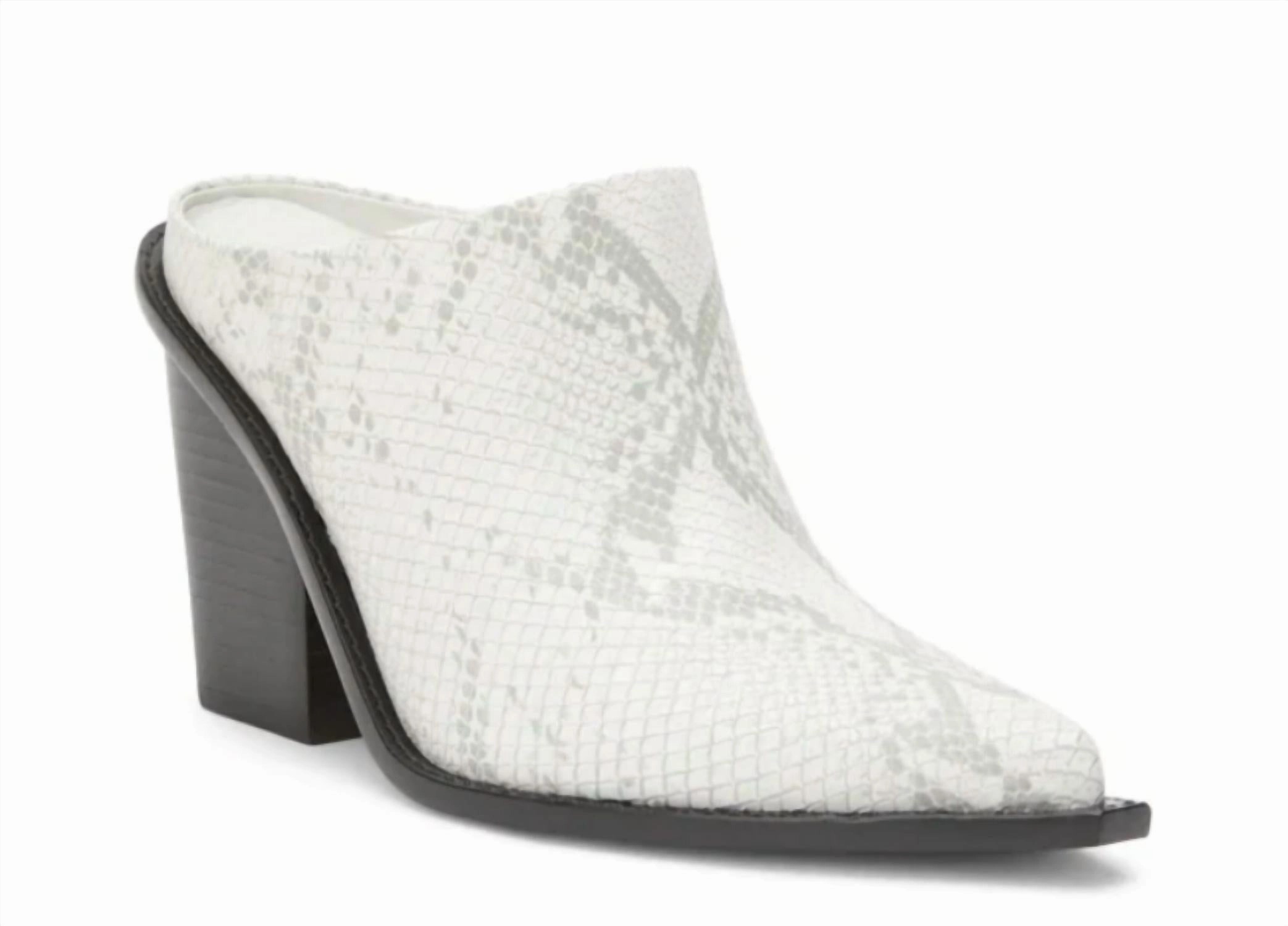 Deena Mule In White Snake ArchSupport