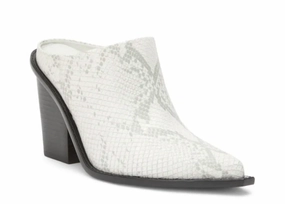 Deena Mule In White Snake ArchSupport