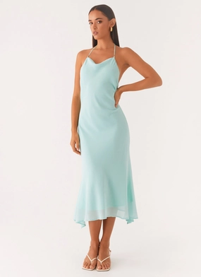 Luxe Touch Deep Dive Midi Dress - Pale Blue