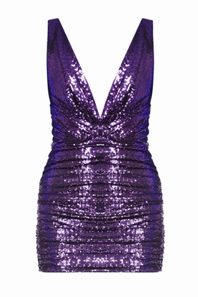 Perfectly Fitted Bride Friend Deep V-neck Mini Dress