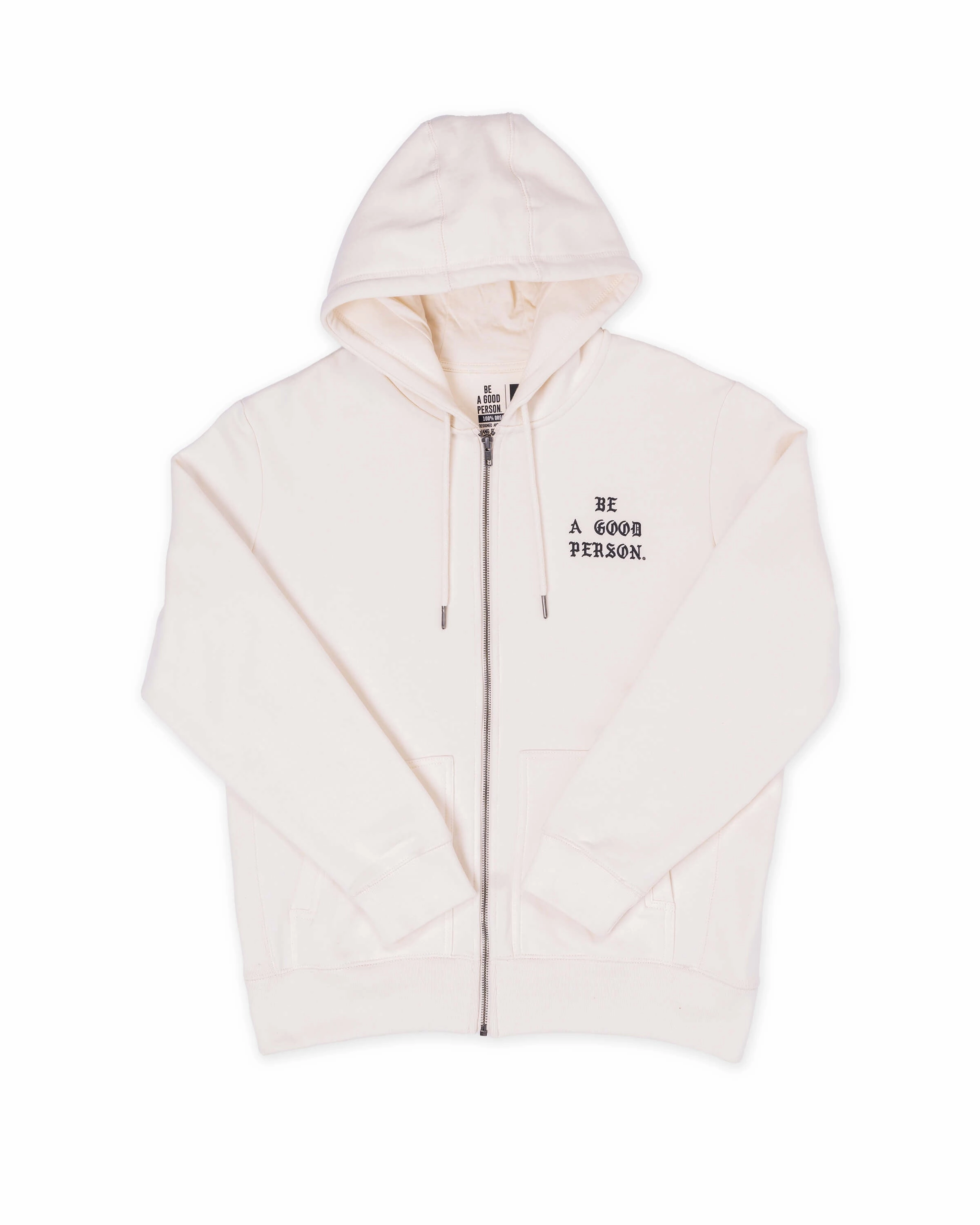 Saint Script Zip Up - Cream warm-toned
