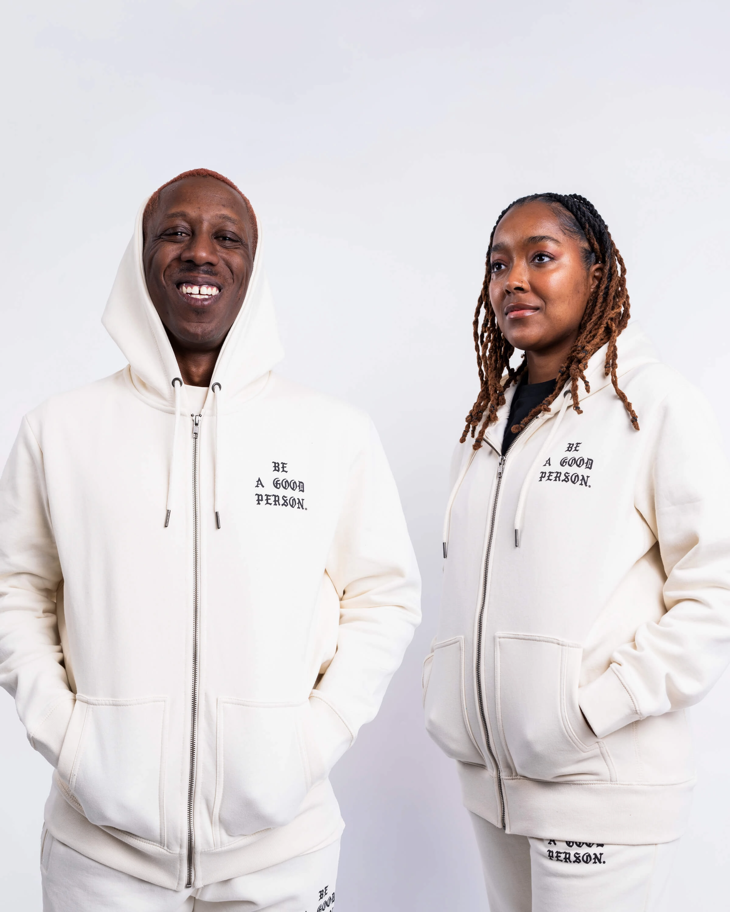 Saint Script Zip Up - Cream Layering Piece