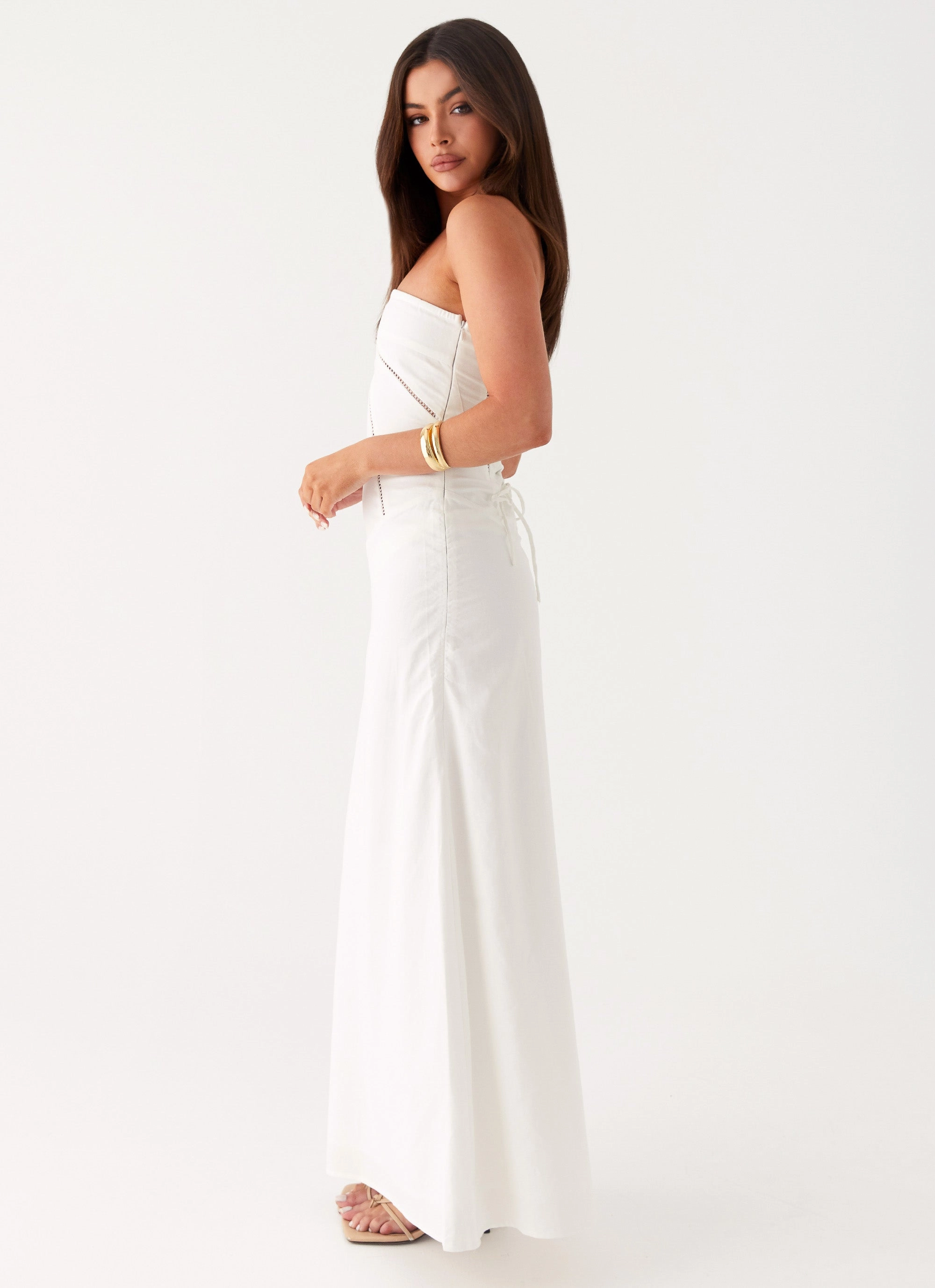 Stylish Feel Style Moment Cerisa Linen Maxi Dress - White