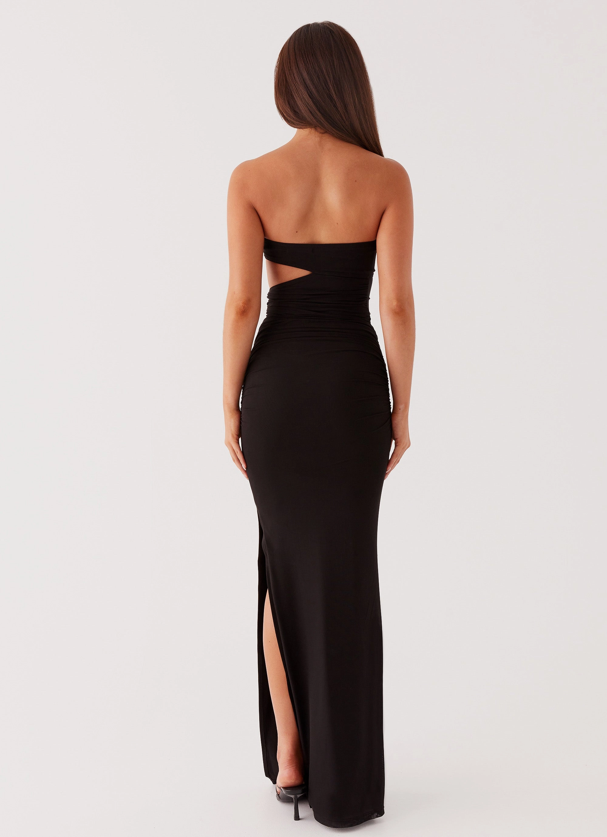 Into Pieces Mesh Maxi Dress - Black Lightweight-Structure Elegant Detail