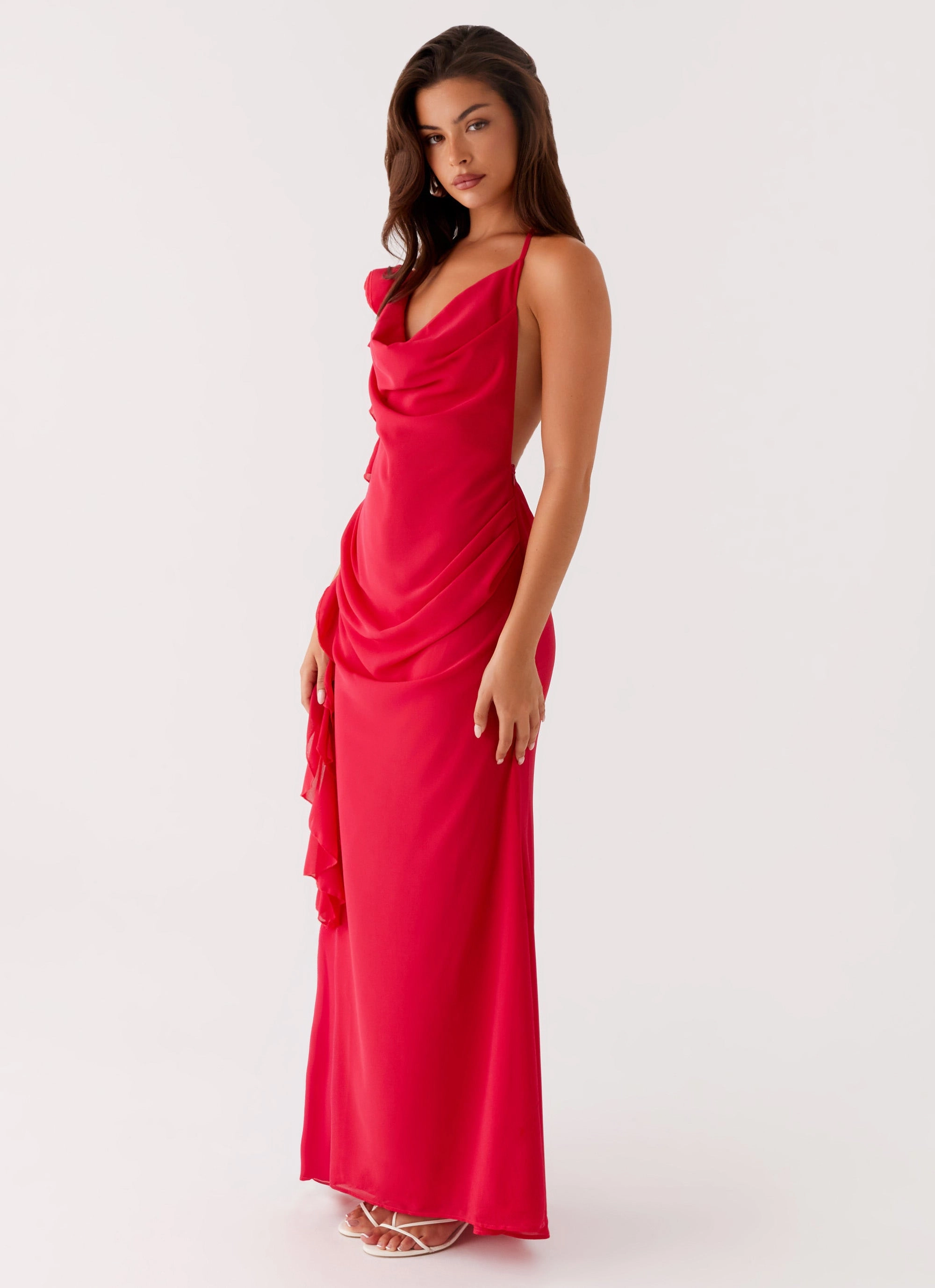 Side Tie Day-to-evening dress Diedre Rose Strappy Maxi Dress - Raspberry