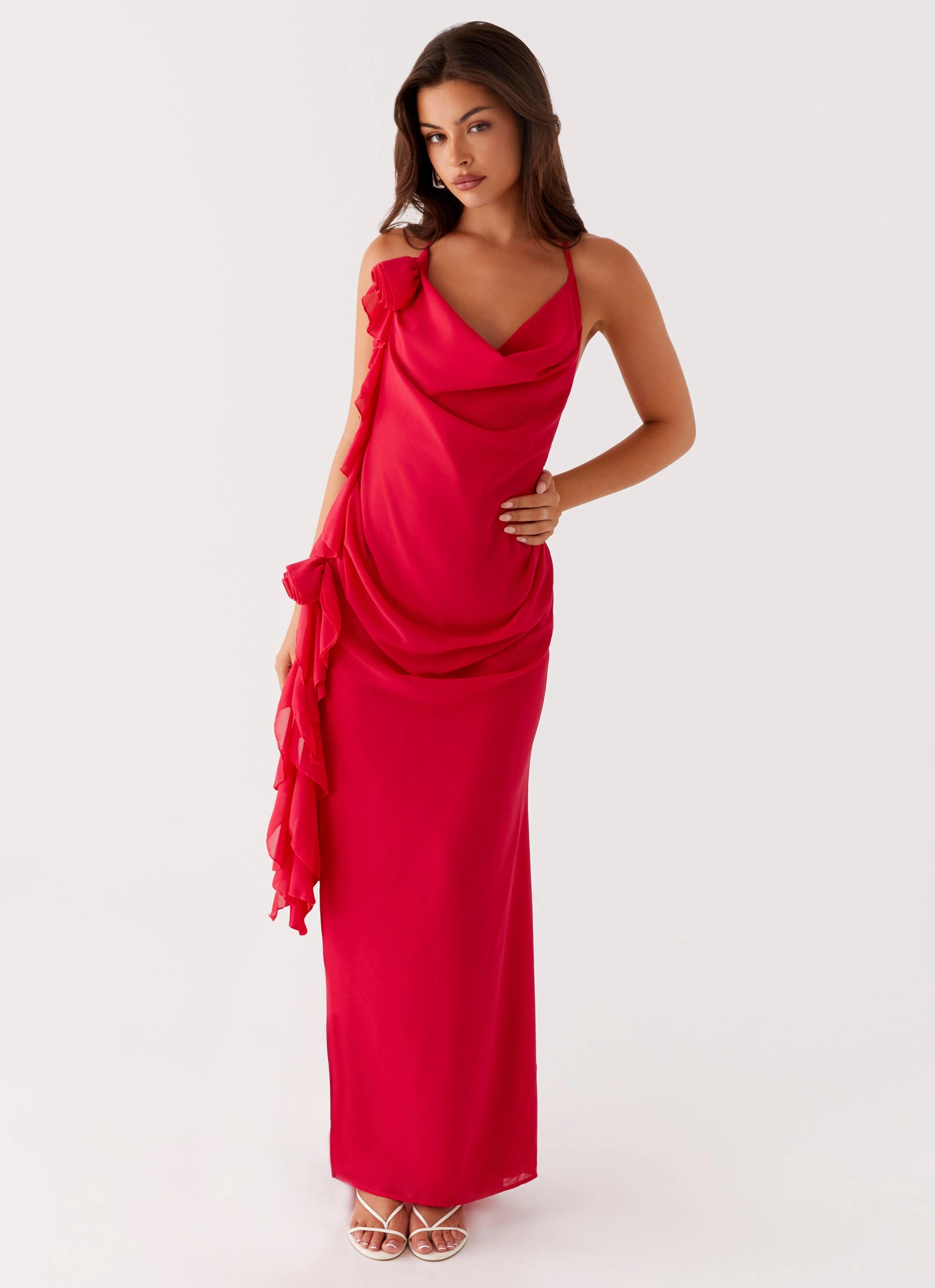 Diedre Rose Strappy Maxi Dress - Raspberry Formal Setting