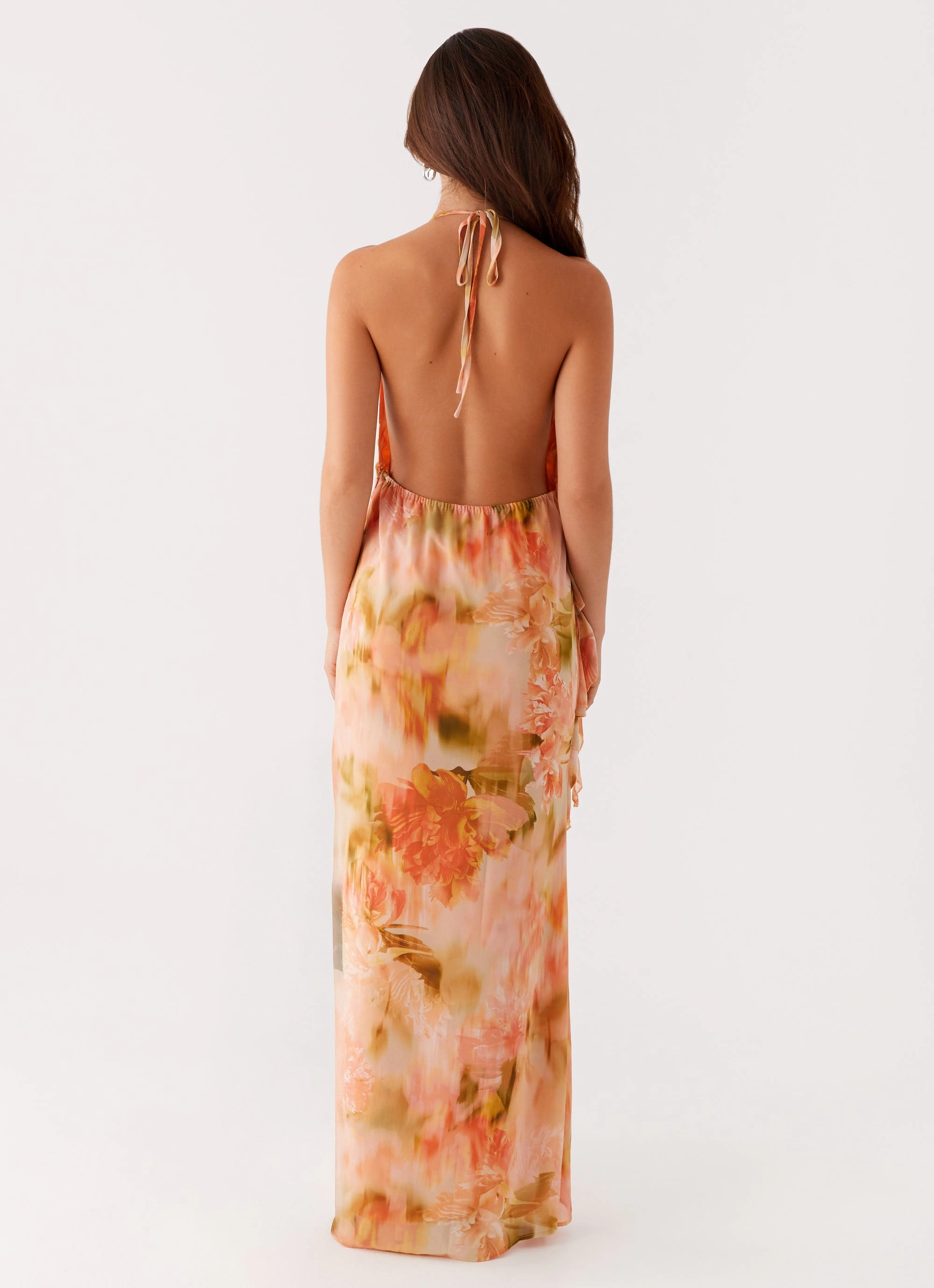 Diedre Rose Strappy Maxi Dress - Sunset Floral Joy Glow Comfortable Waistband