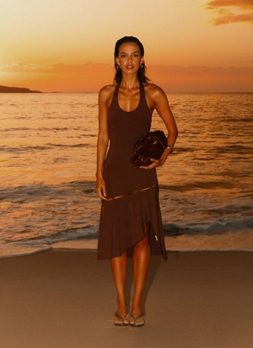 Smart Pairing Fringe-Detail Fast Times Midi Dress - Chocolate