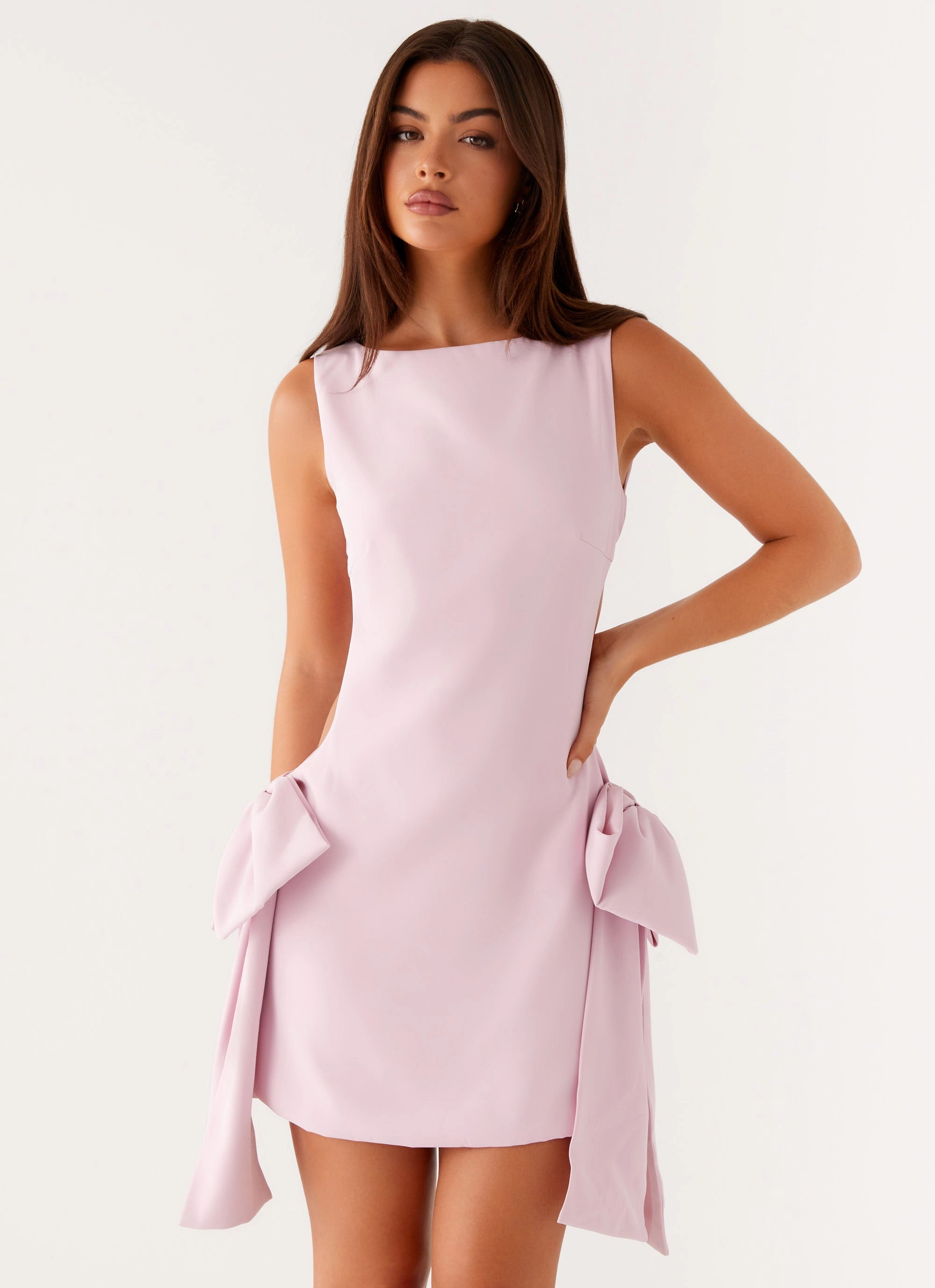 Sleek Touch Rhodes Bow Mini Dress - Pink