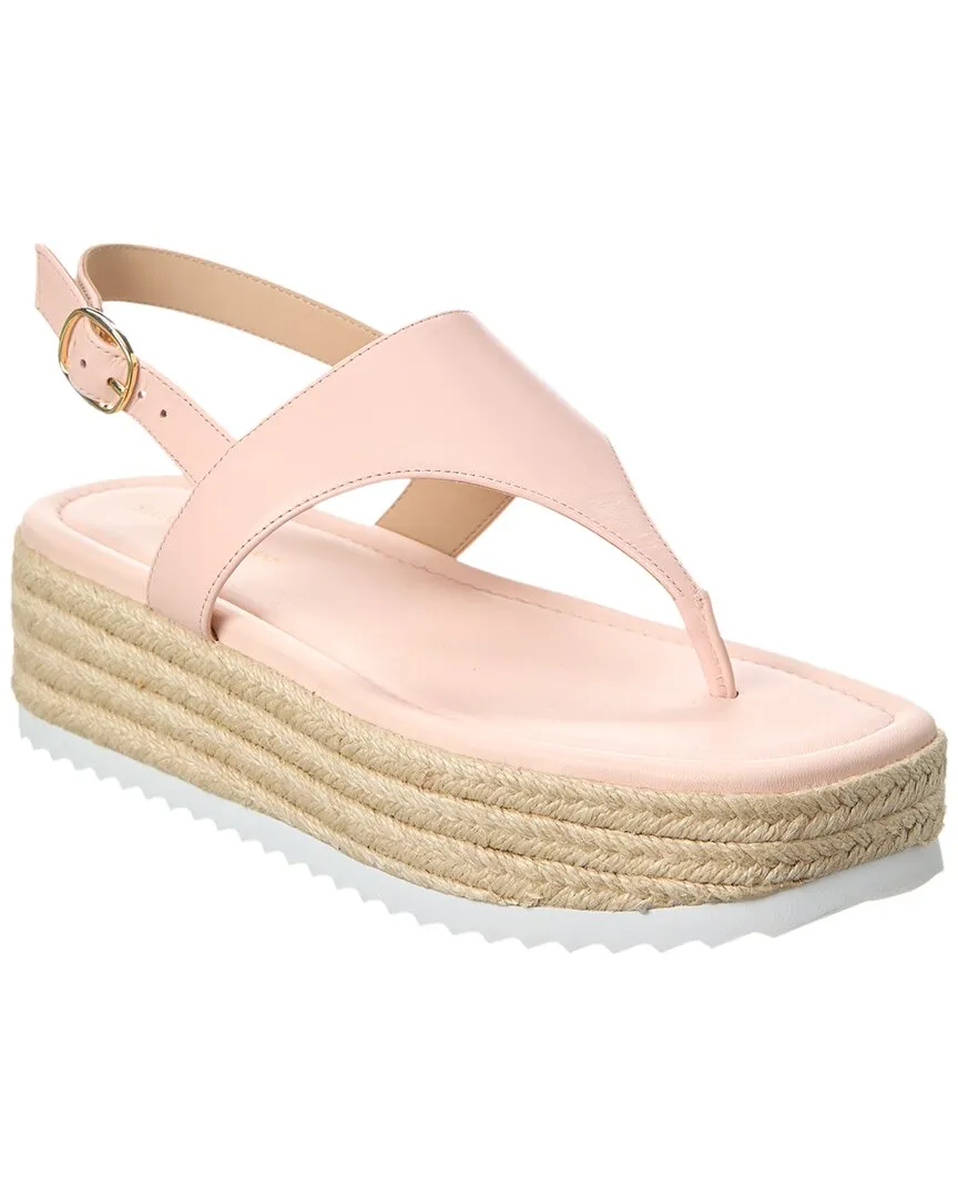 Recycled Rubber Sole Slip Resistant Stuart Weitzman Mel Leather Espadrille Flatform Sandal