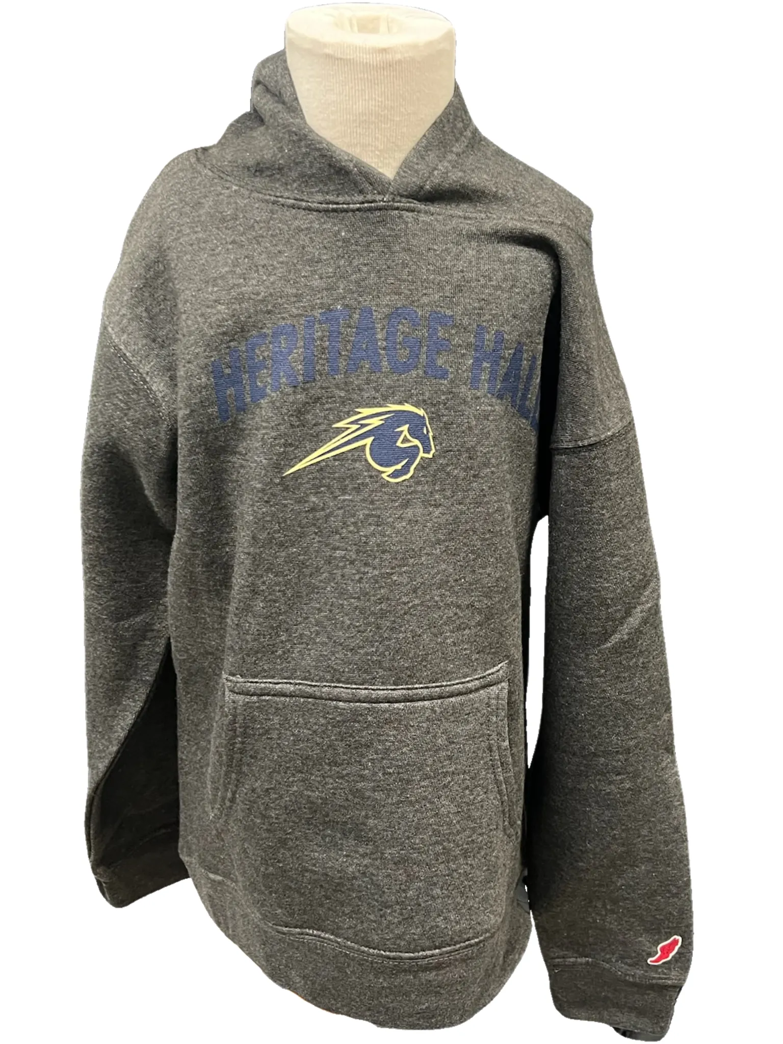 jersey Youth Hooded Sweatshirt, dark grey, HERITAGE HALL