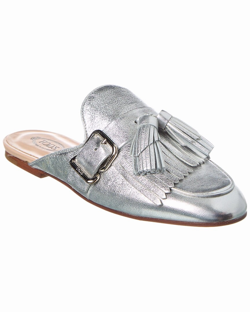 Mesh Lining TOD??s Tassel Leather Mule