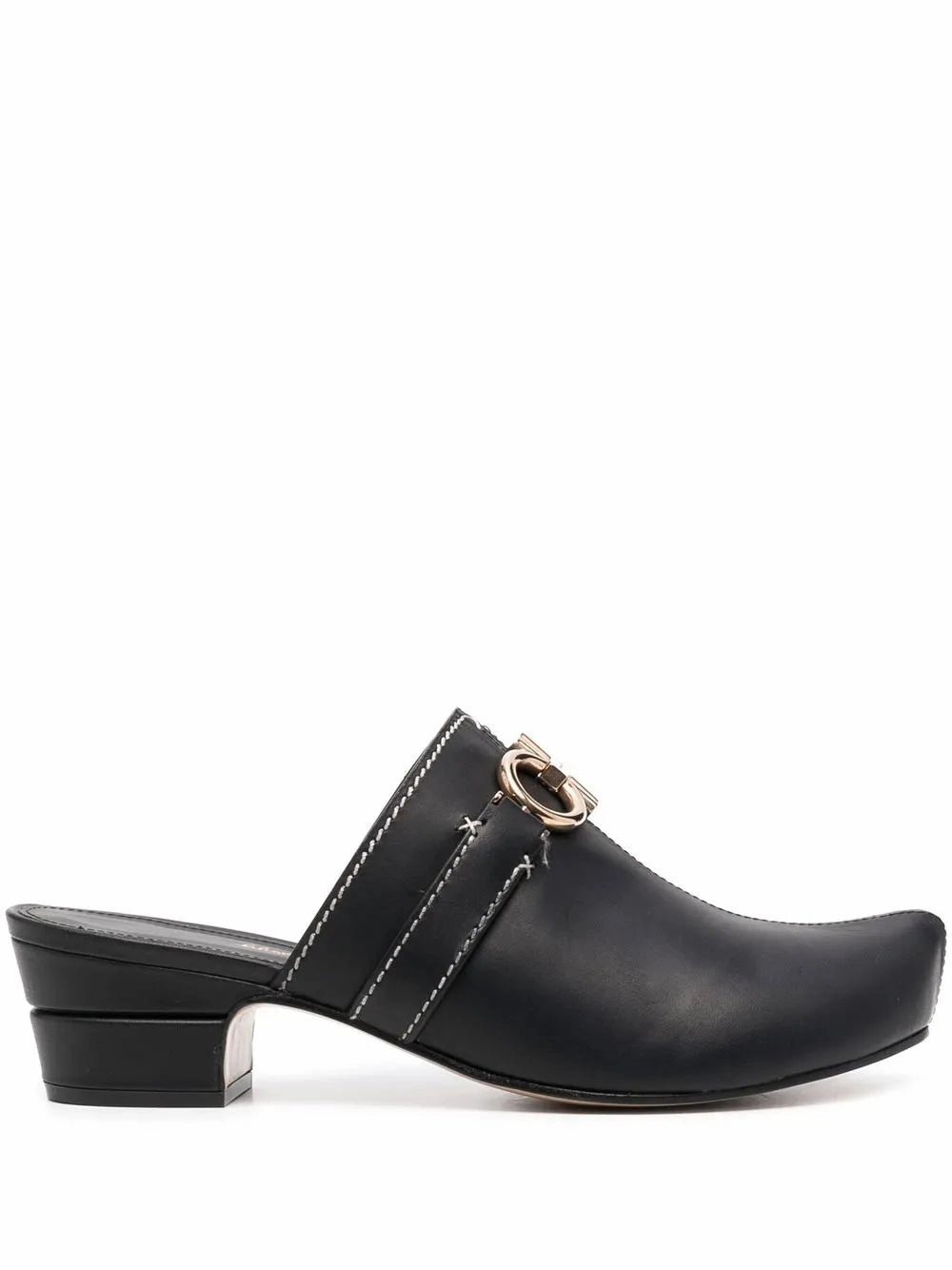 Reliable Ferragamo Gancini Leather Mules