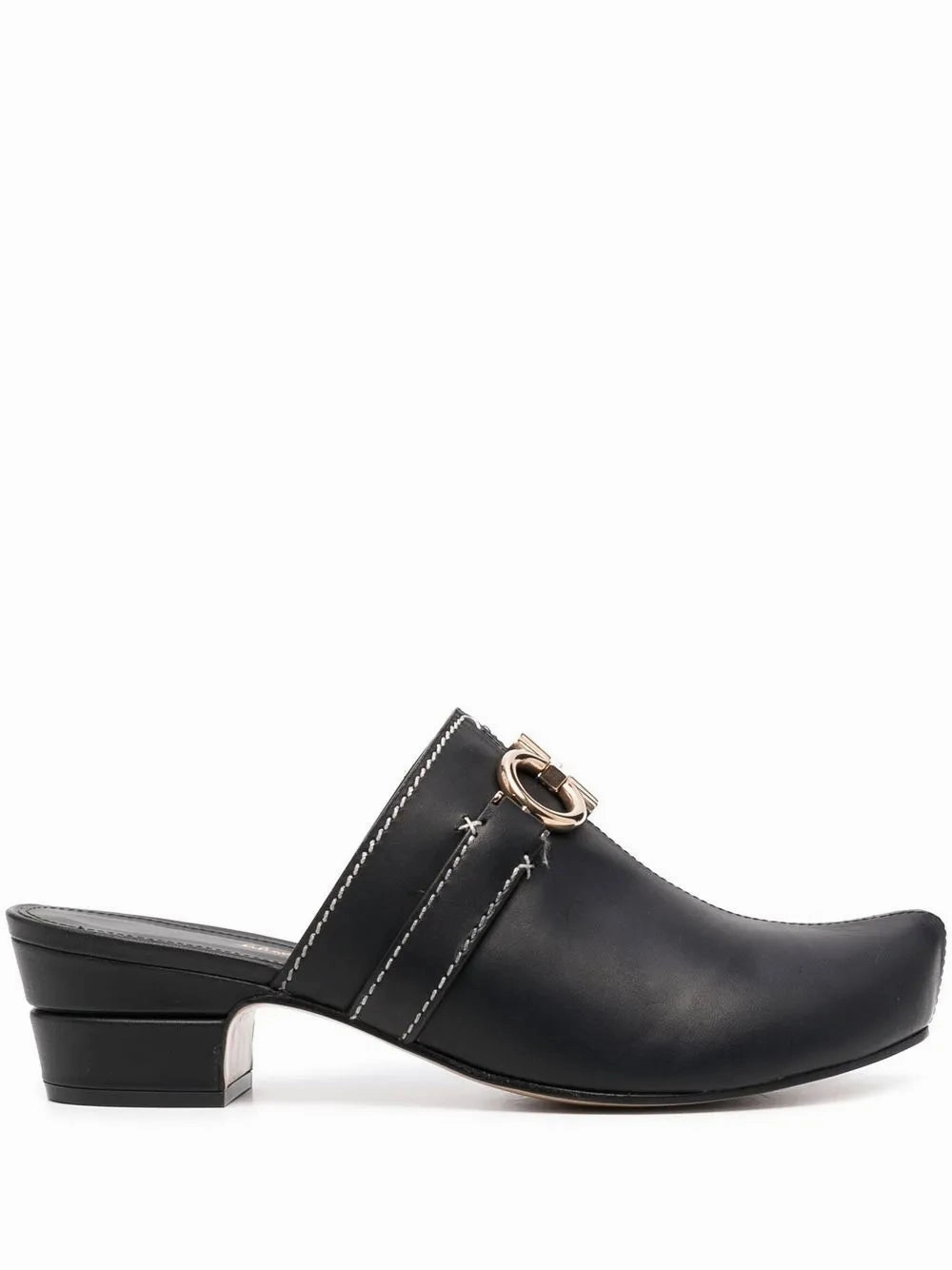 Soft Touch Ferragamo Gancini Leather Mules