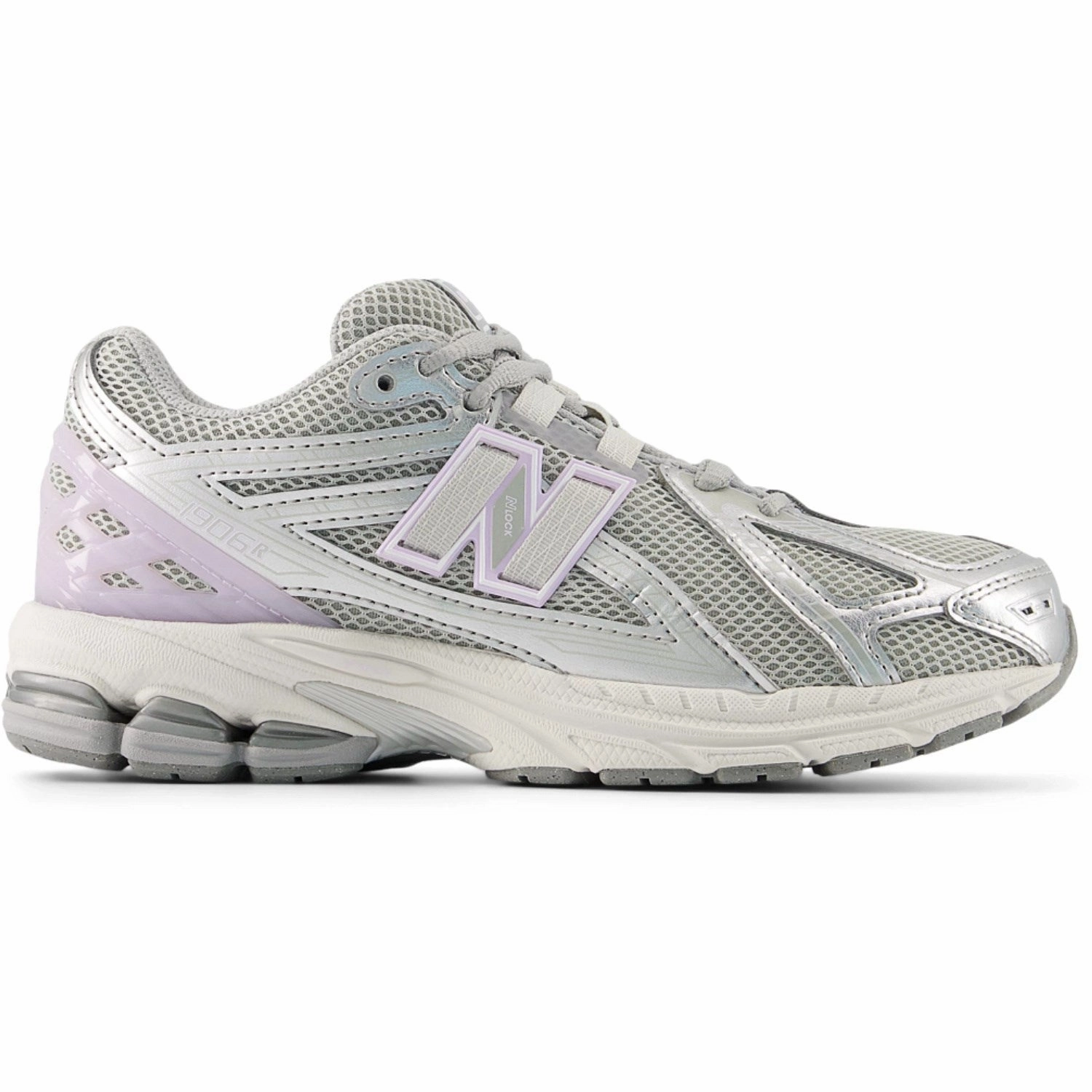 New Balance Silver Metallic 1906 Kids Lace Sneakers Soft Touch