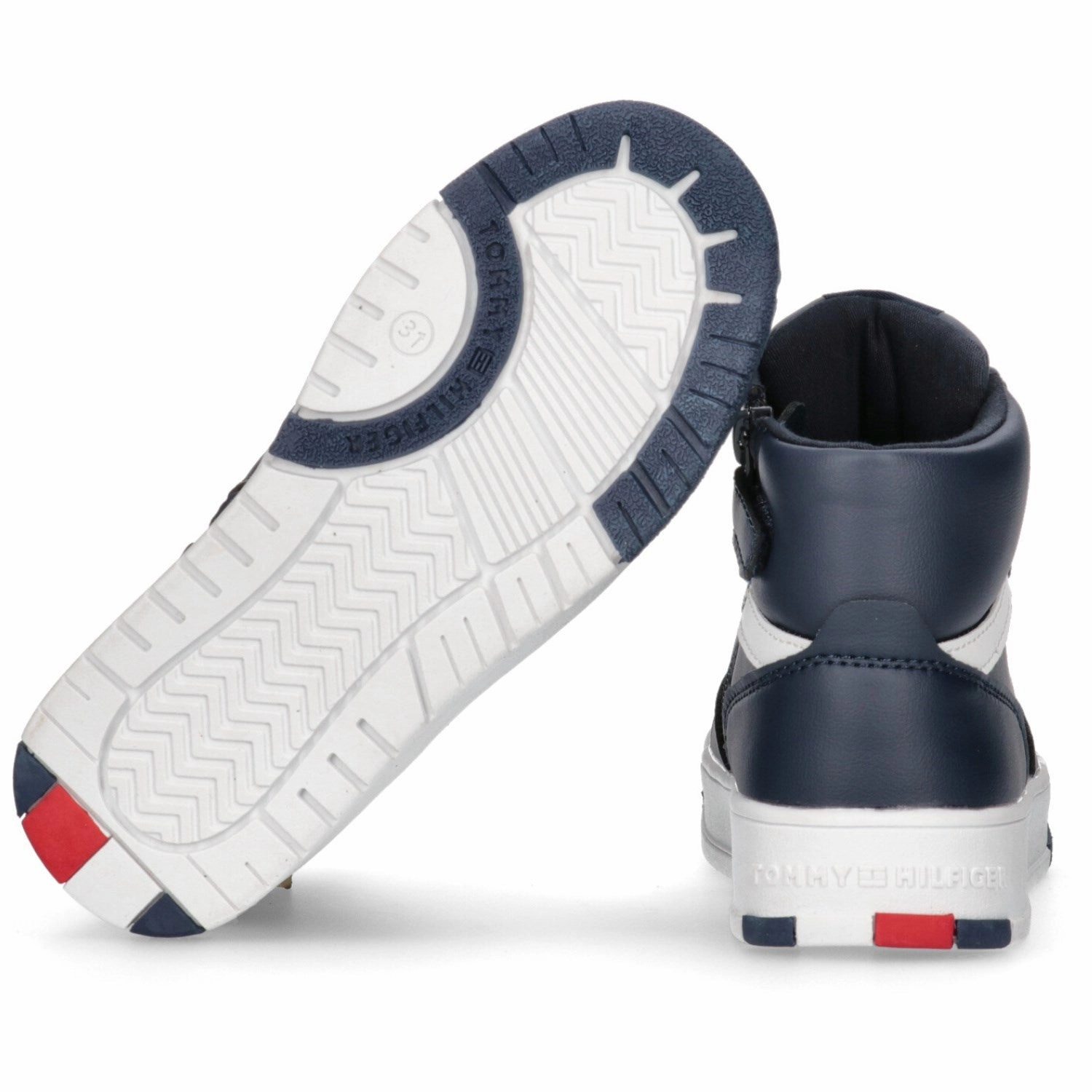 Durable Outsole Tommy Hilfiger Blue Mid Cutlace-Up Sneaker