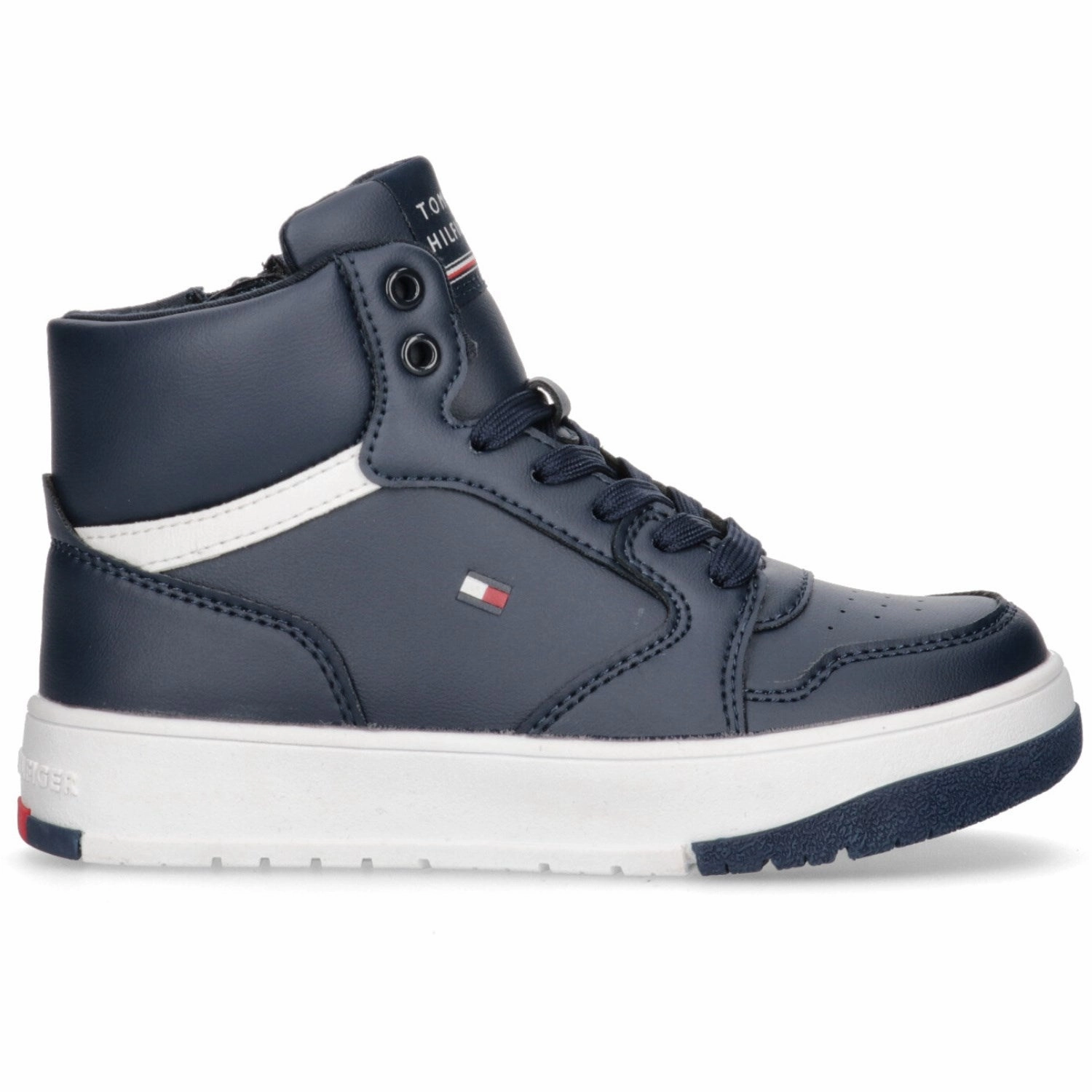 Tommy Hilfiger Blue Mid Cutlace-Up Sneaker Shock Dissipating