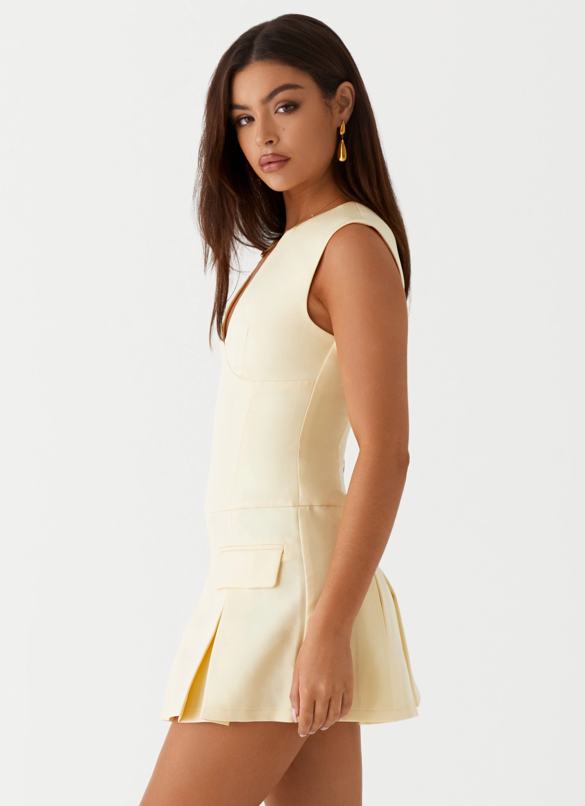 Cassia Mini Dress - Yellow Chic Statement